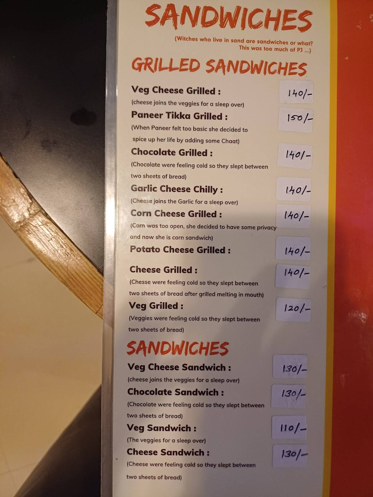 The Chaat Cafe by Ganesh Bhel menu