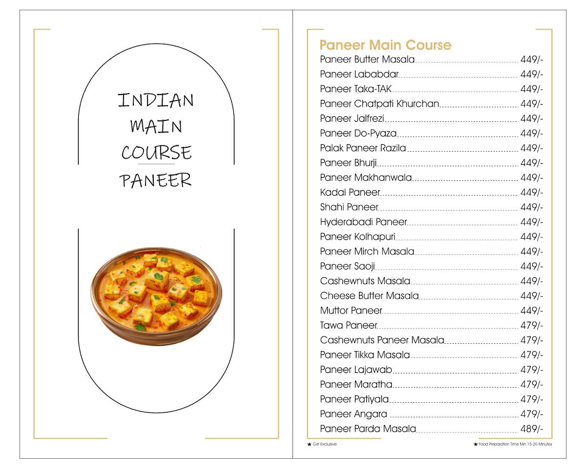 The Vikram's Kitchen menu