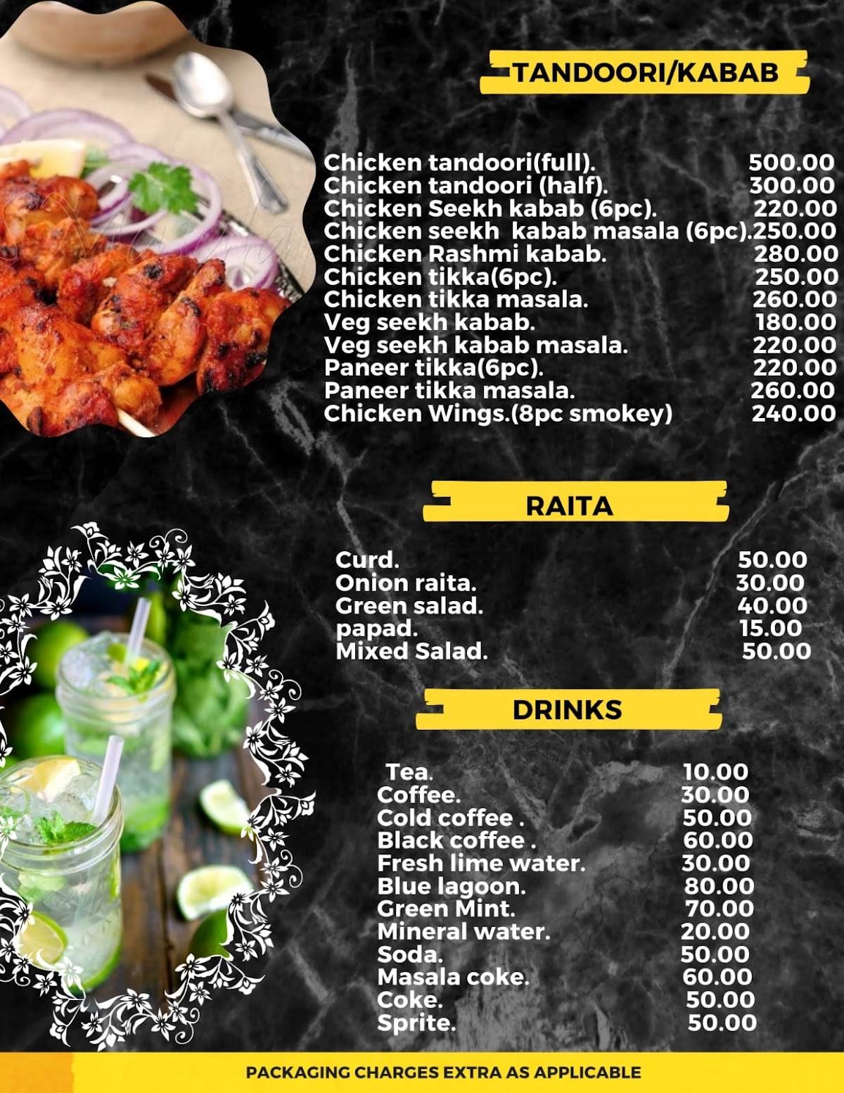 The legacy lounge menu