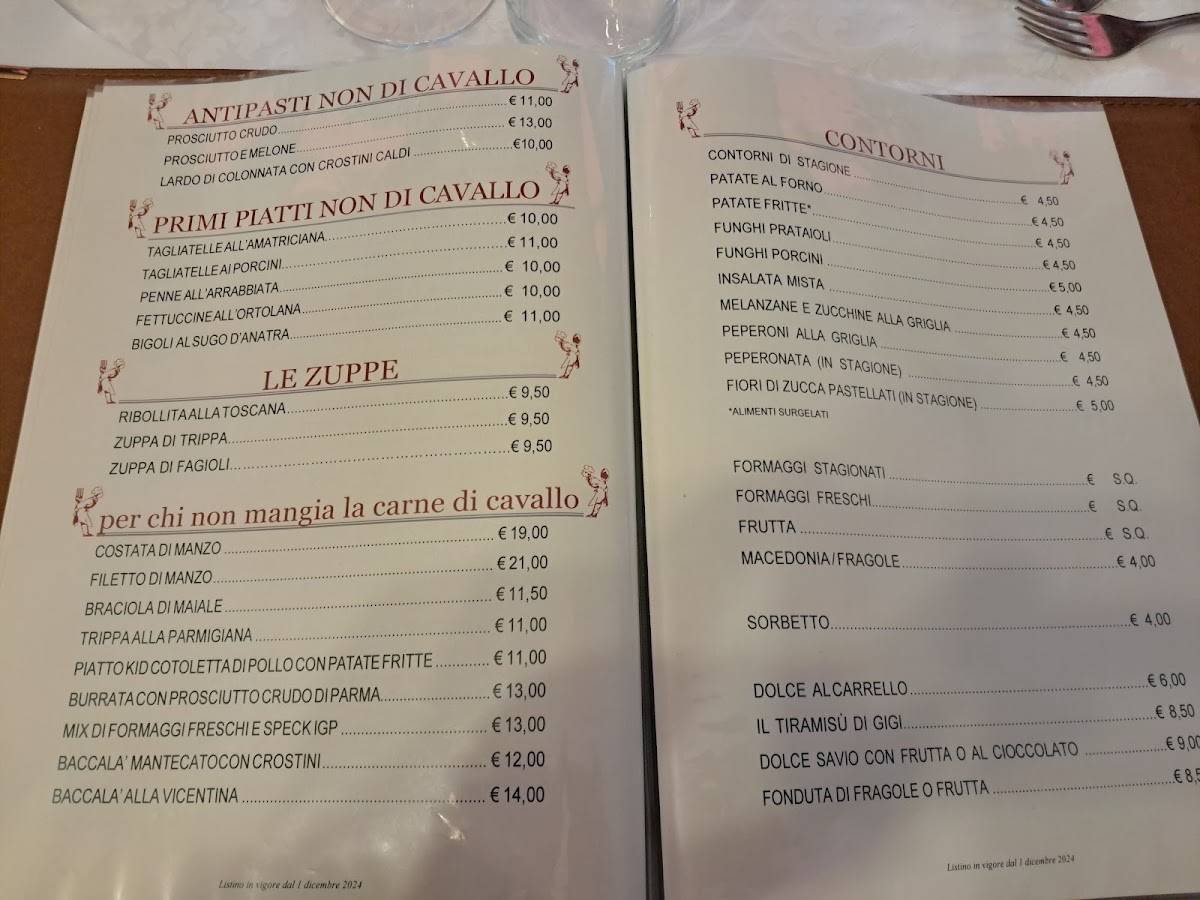 Menu di Trattoria Ristorante Savio Ivo 
