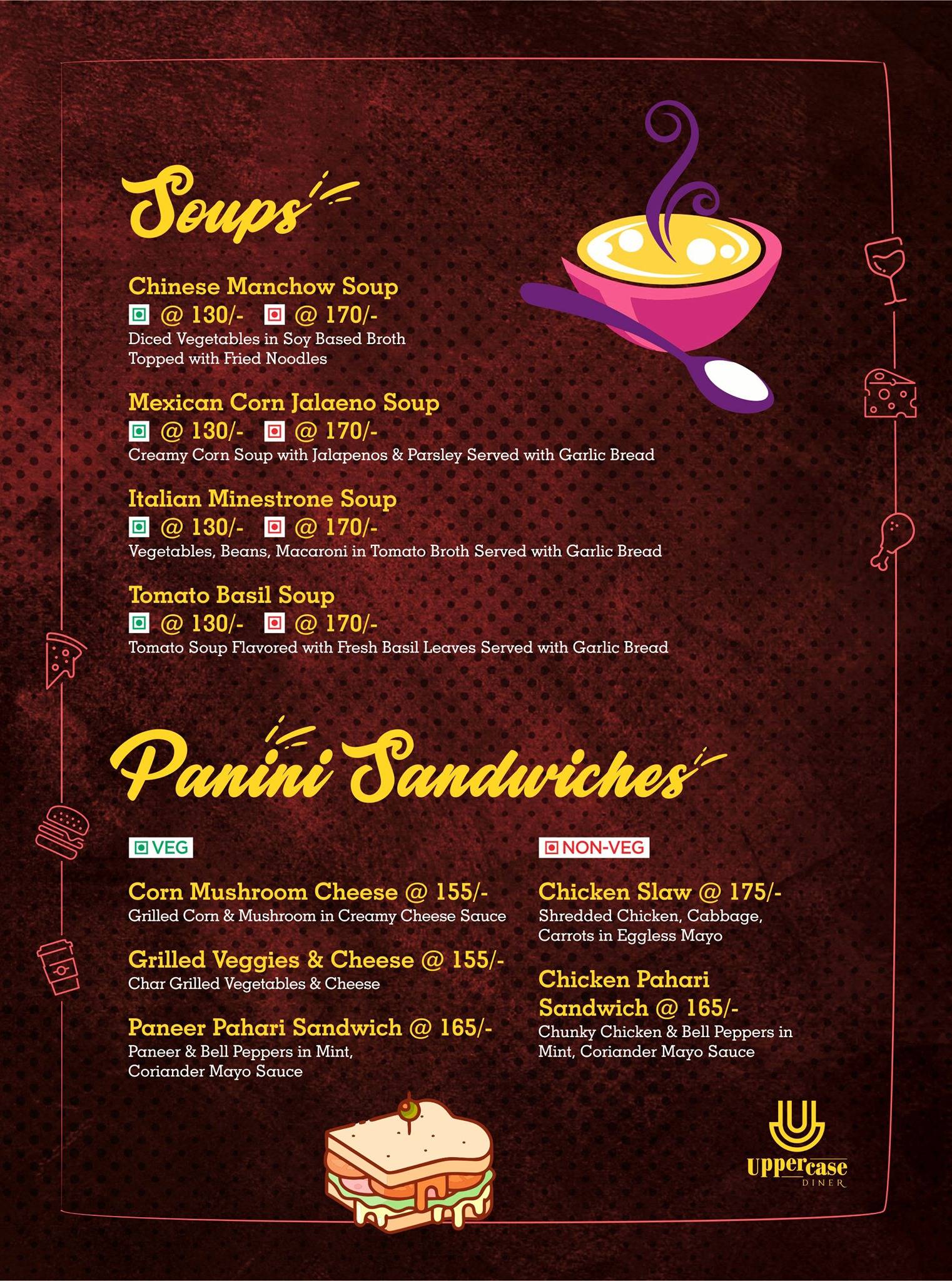 UPPERCASE Diner menu