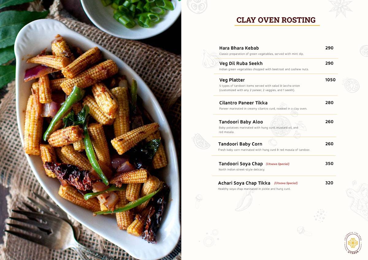 UTSAVA Pure Veg Family Restaurant Fine Dine menu