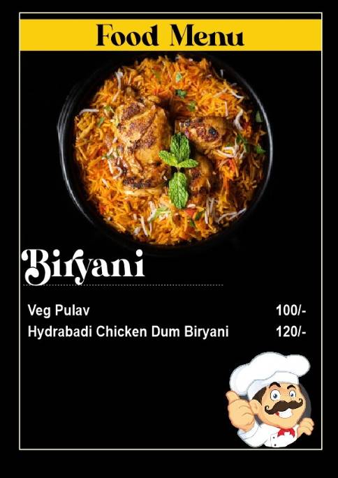 VR CAFE menu