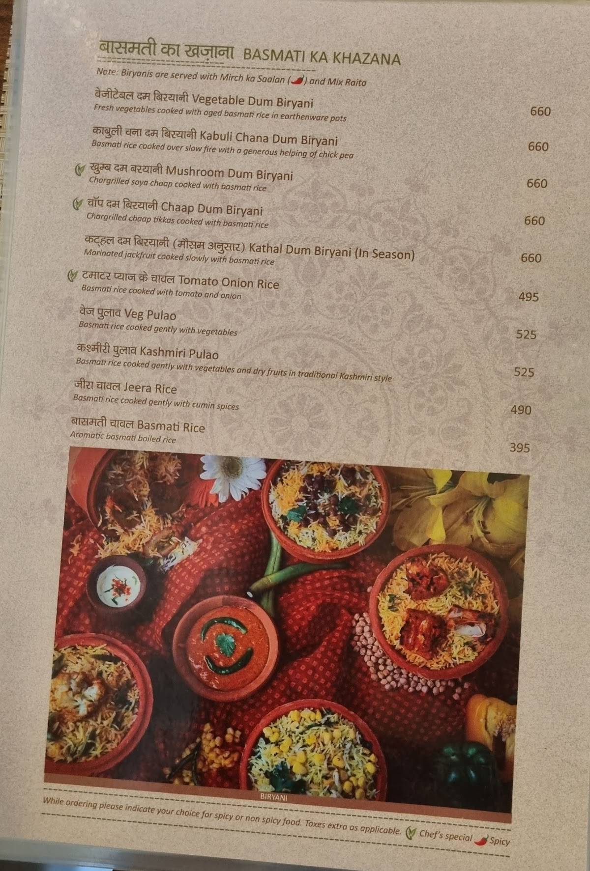 Menu at Veg Gulati, Green Park, New Delhi