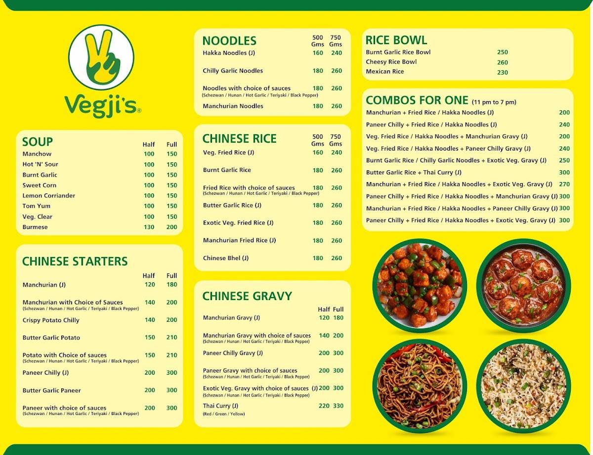 Vegji's menu