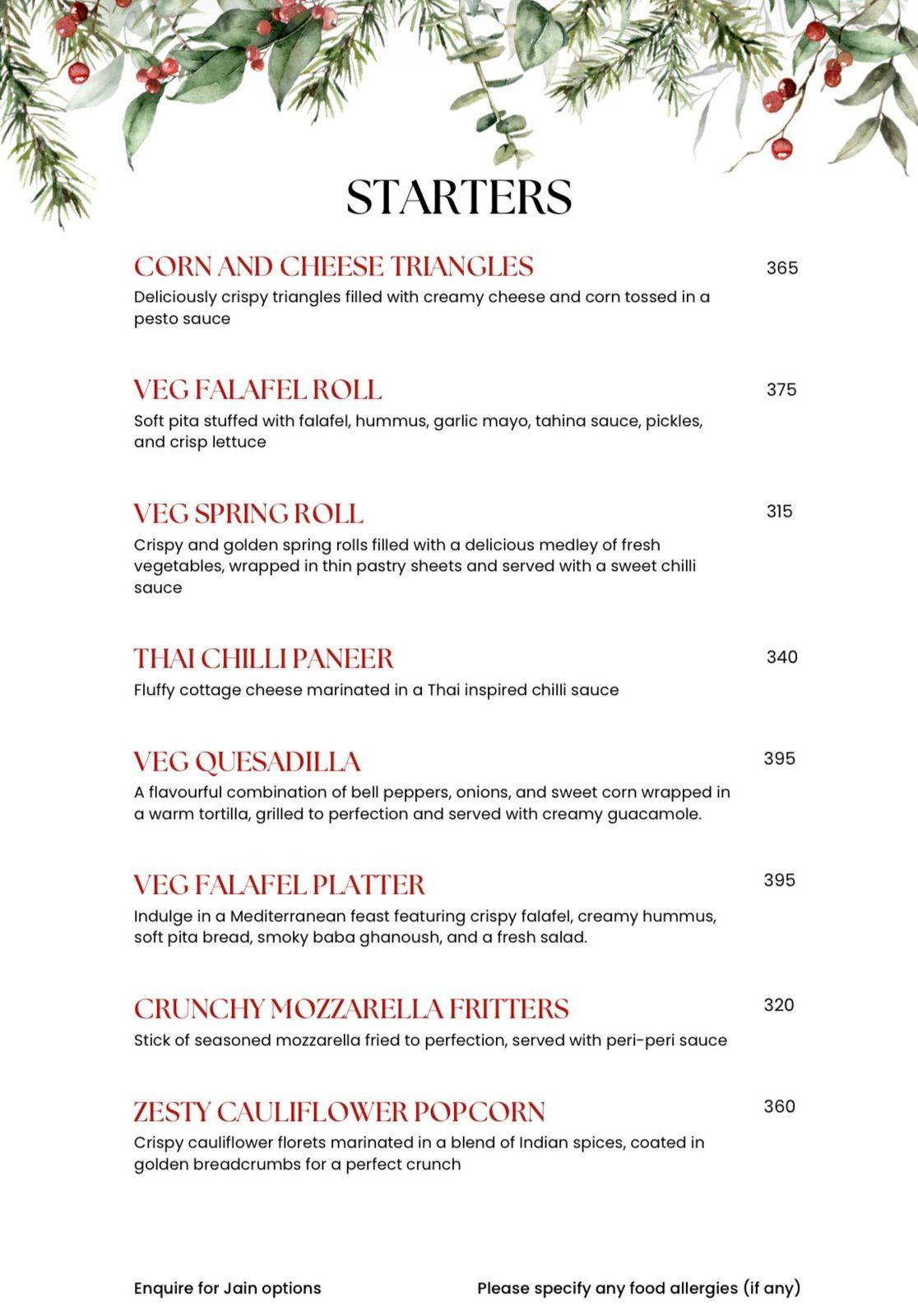 Venezia menu