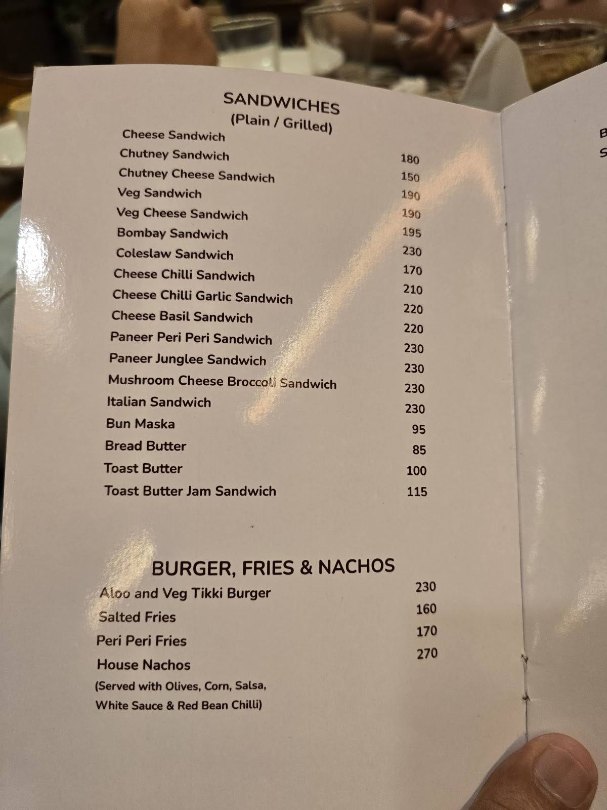 Verandah menu
