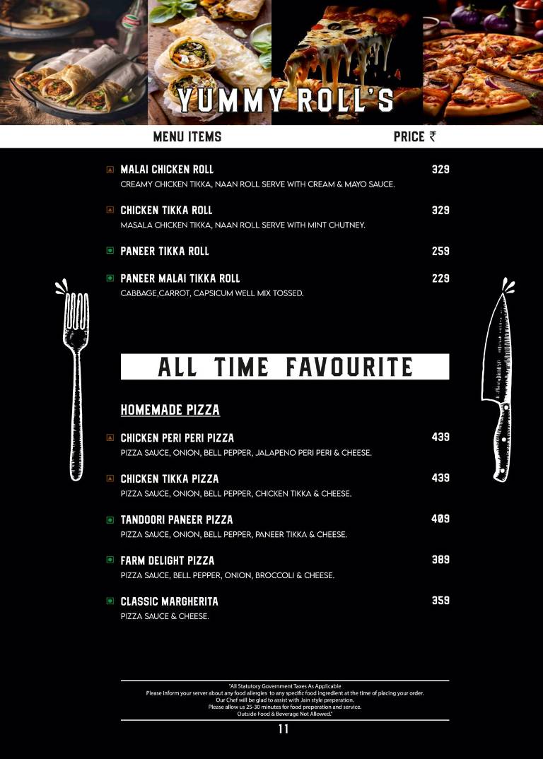 Village Vatika Restaurant menu