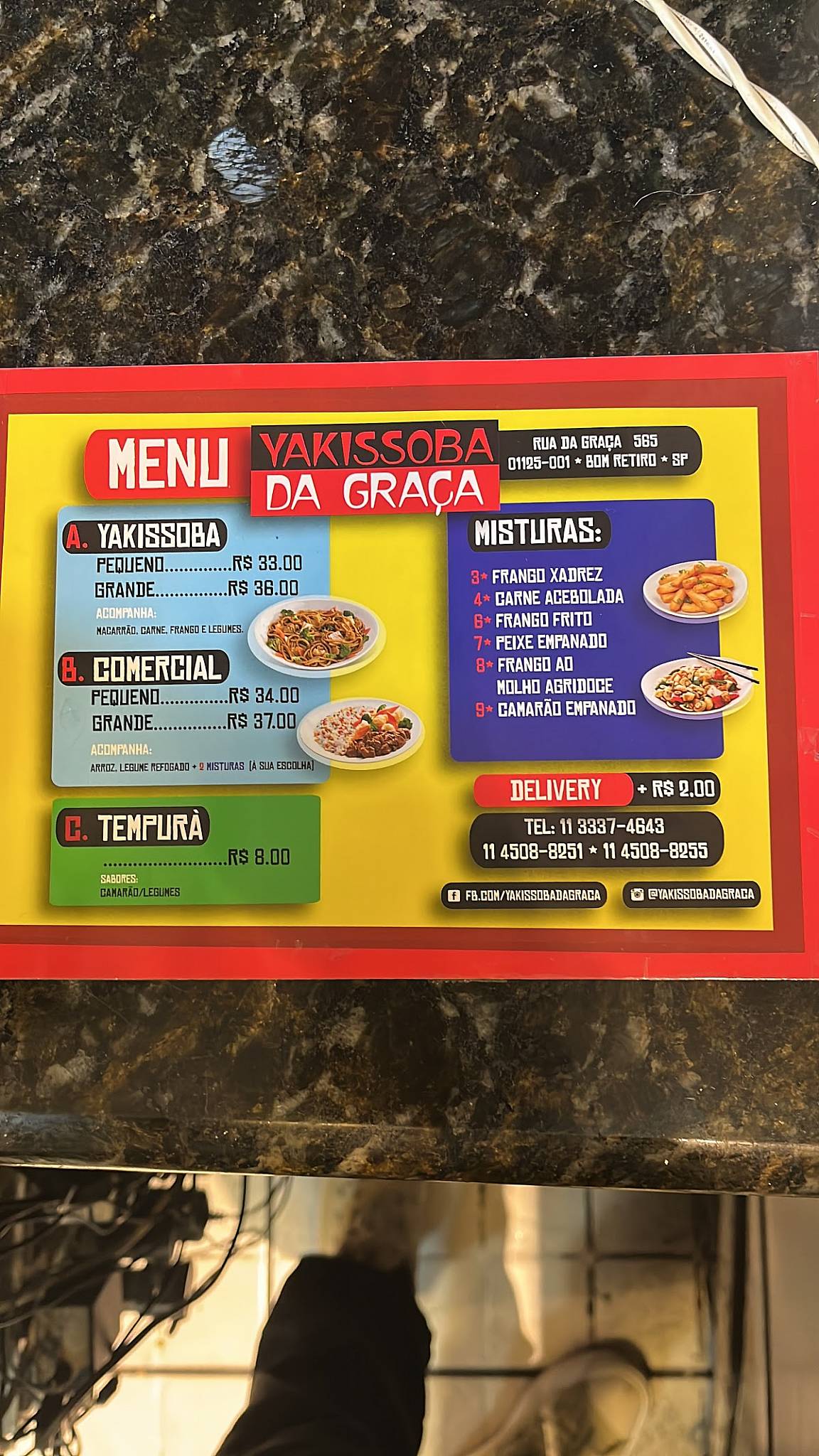 Yakissoba da Graça cardápio