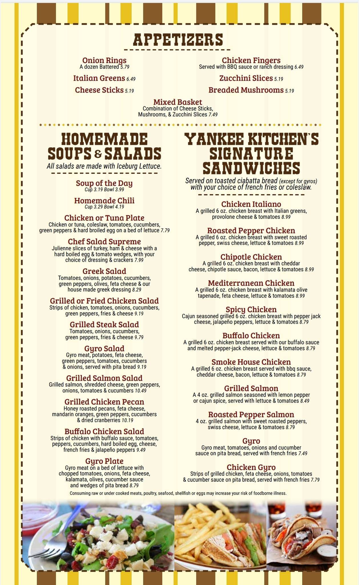 Menu at Yankee Kitchen Restaurant, Vienna Center