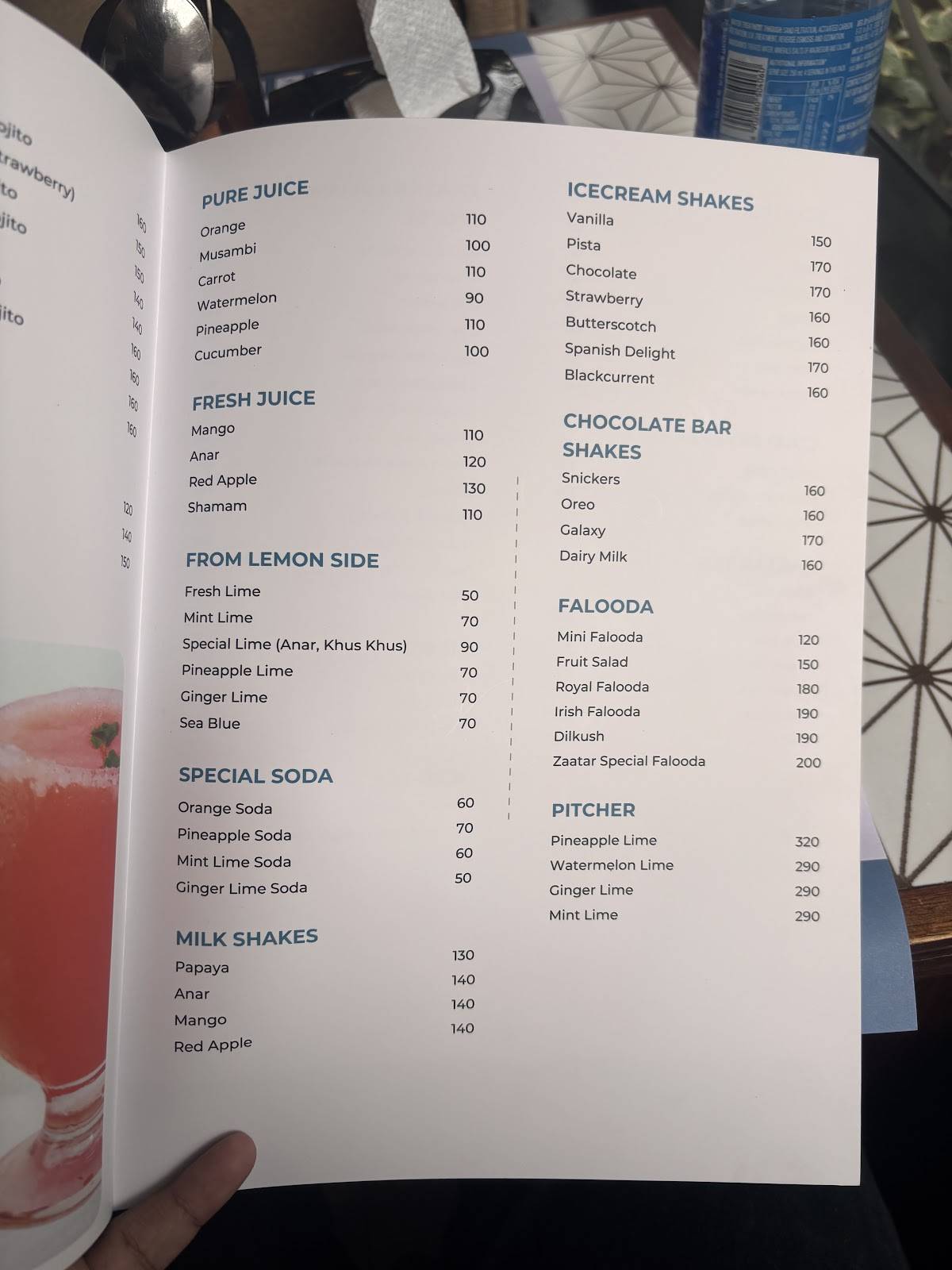 Zaatar Restaurant menu