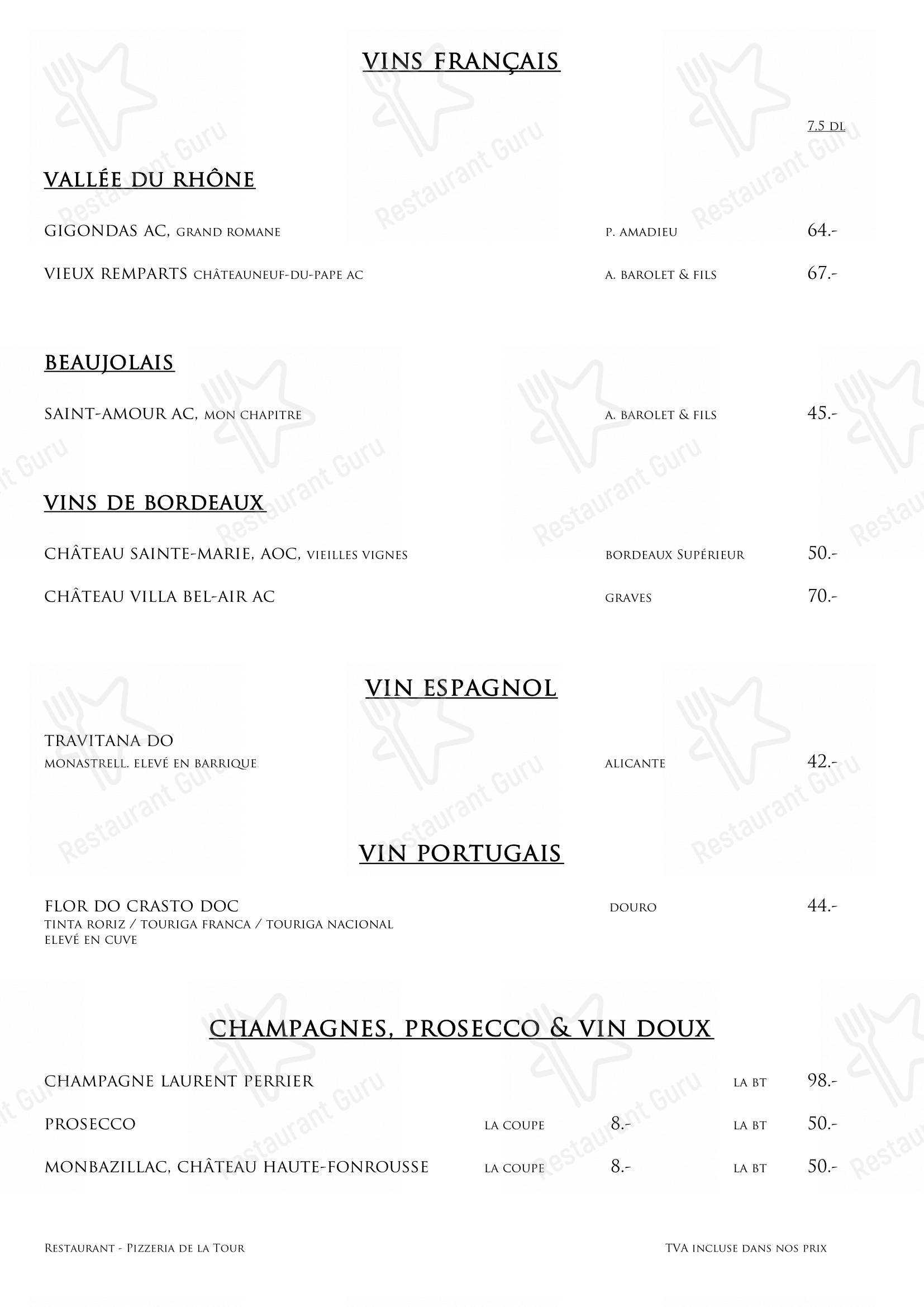 Menu di Restaurant de la Tour - Детское