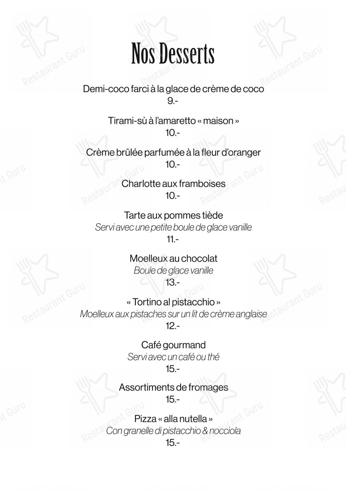 菜单 per Restaurant de la Tour in Morges