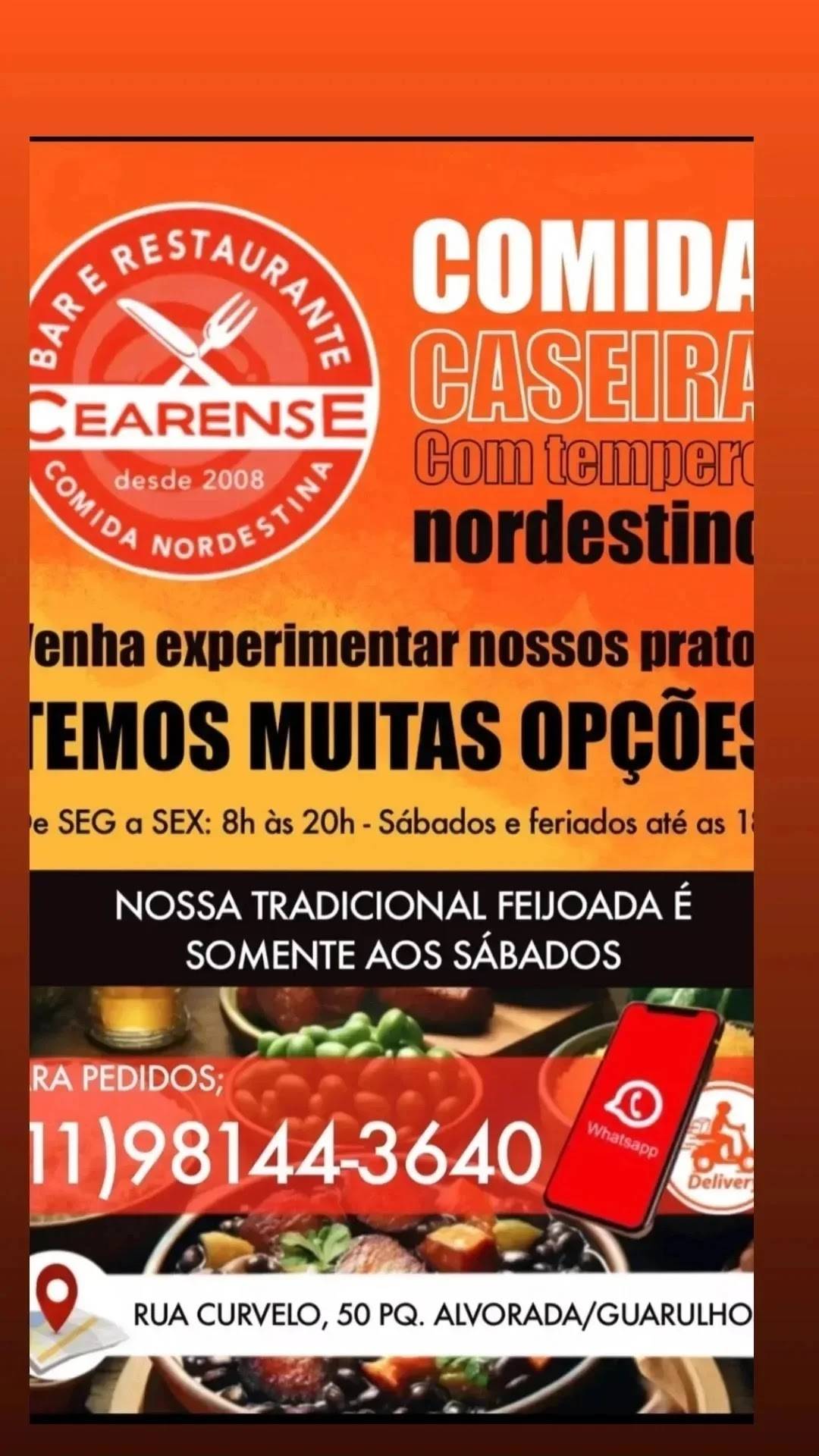 Bar & Restaurante cearense o (Ceará ) cardápio