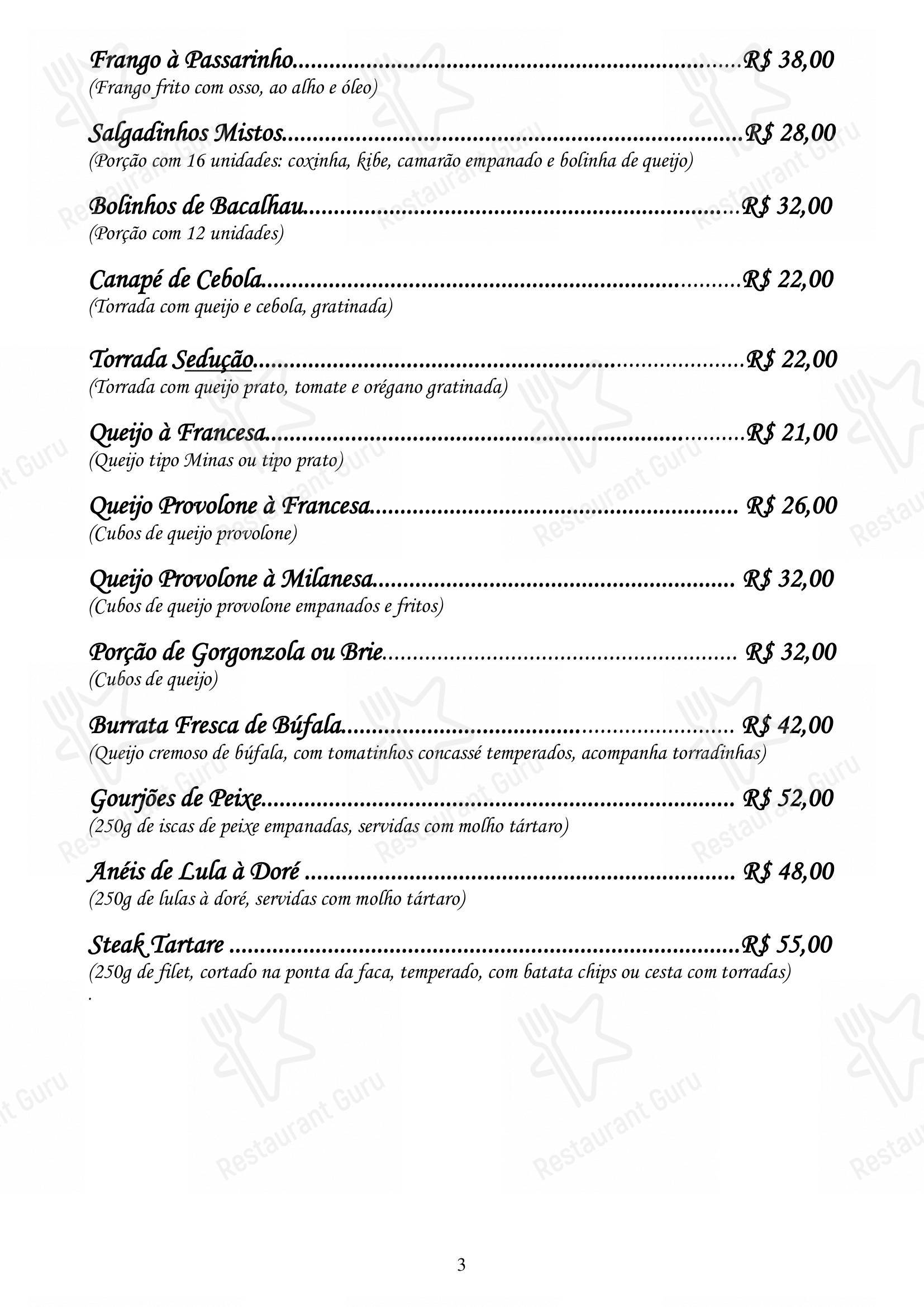 Restaurante Convés - Menu