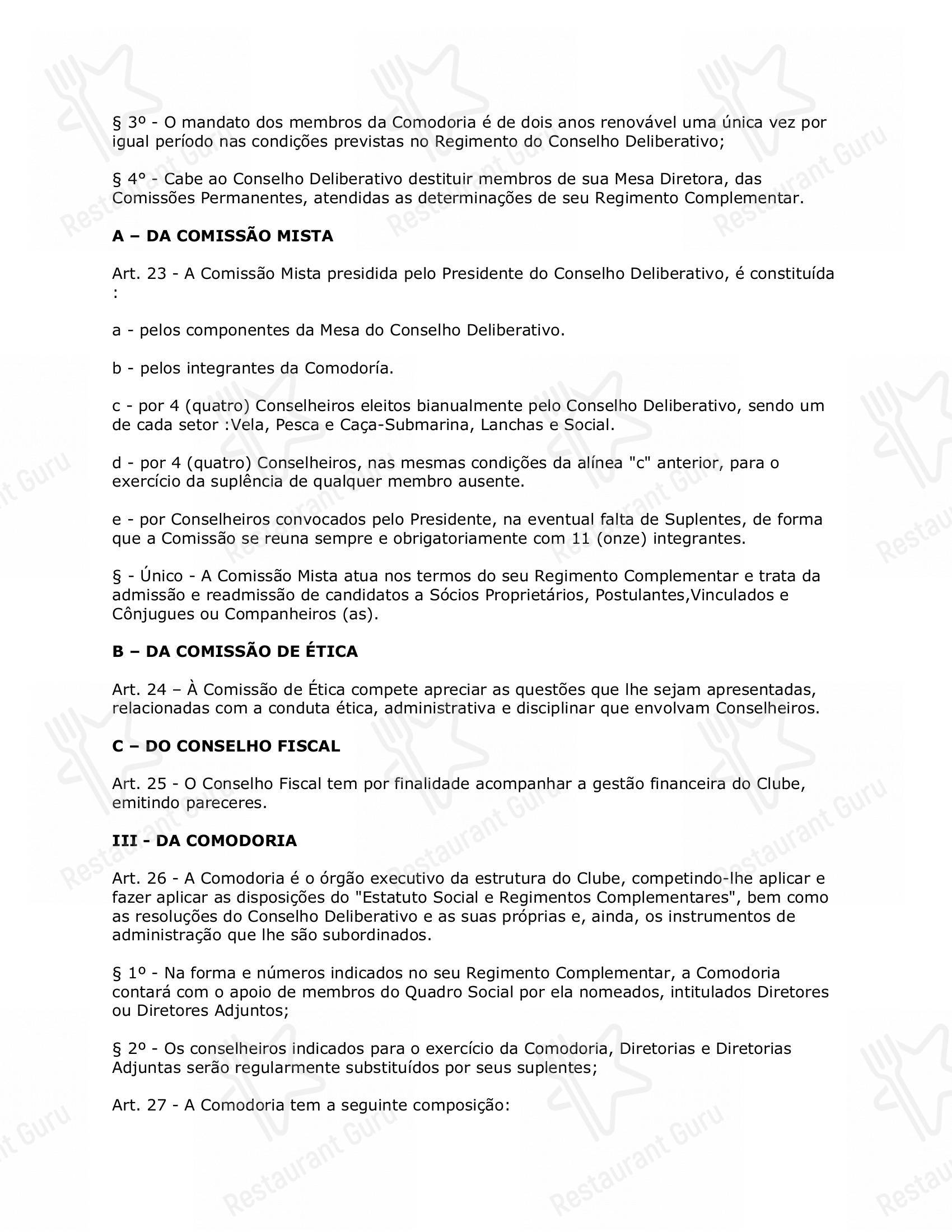 菜单 para Restaurante Convés restaurante