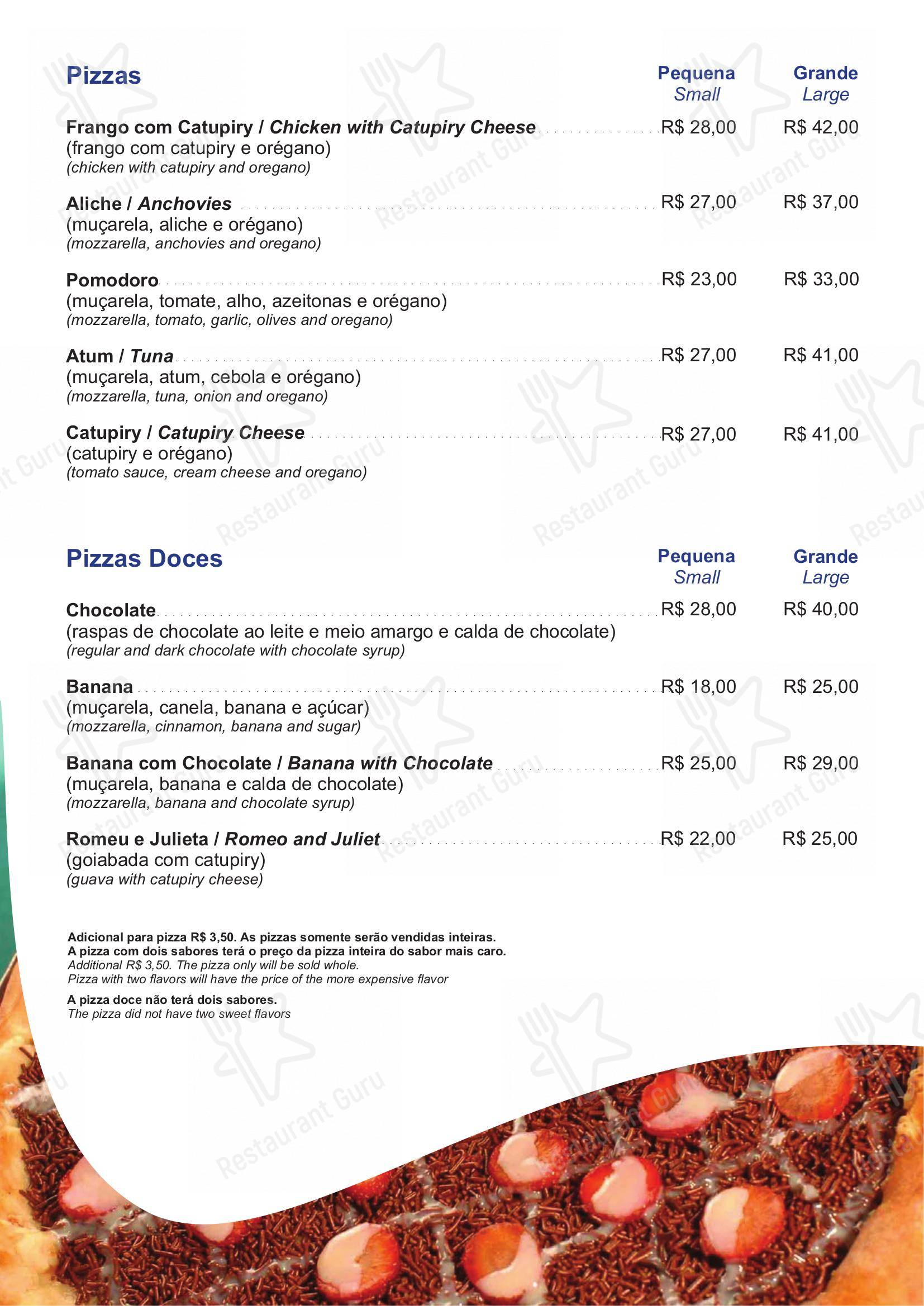 Menu bar para Restaurante Convés em Rio de Janeiro