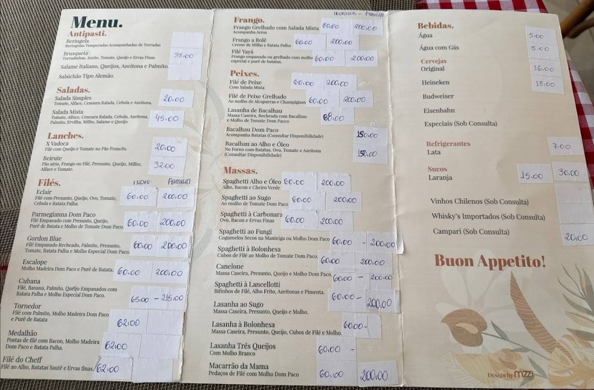 Restaurante Dom Paco cardápio