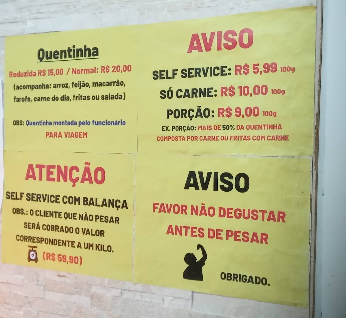 Restaurante Self Service em Arraial do Cabo Frango Dourado cardápio