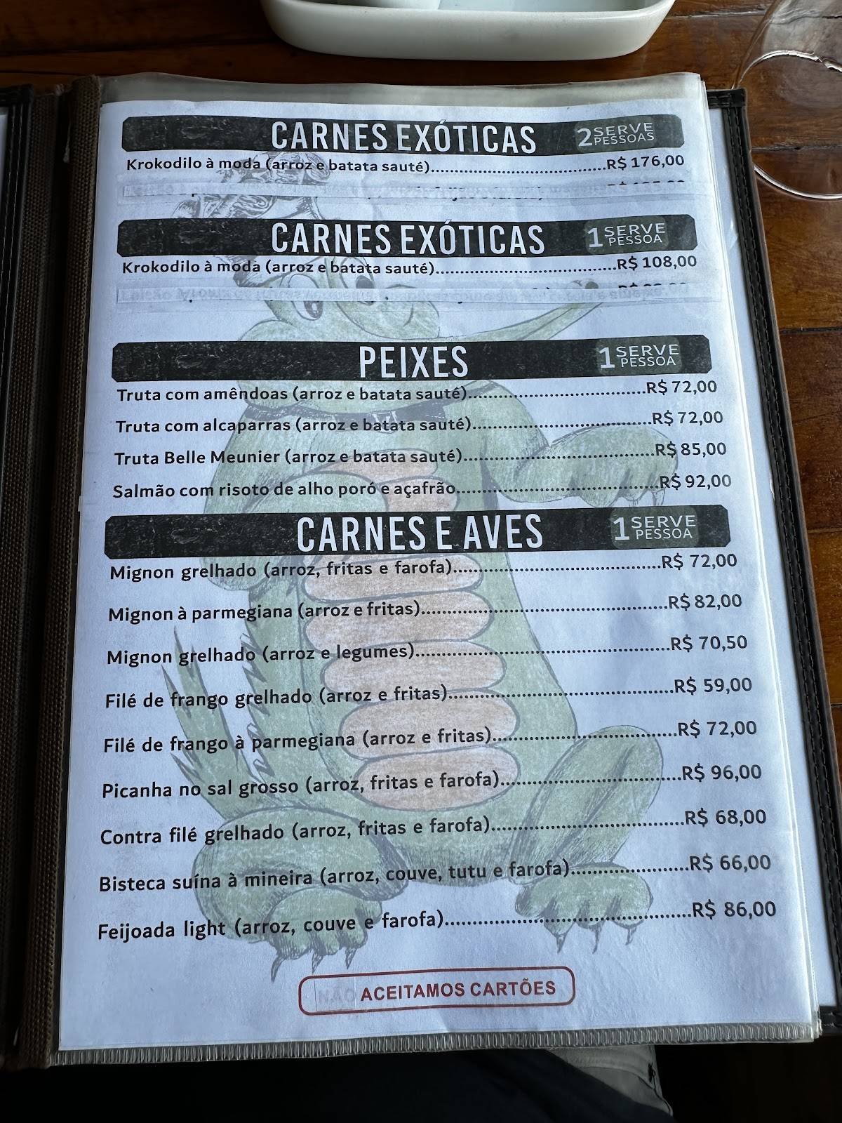 Restaurante Krokodillo IV cardápio