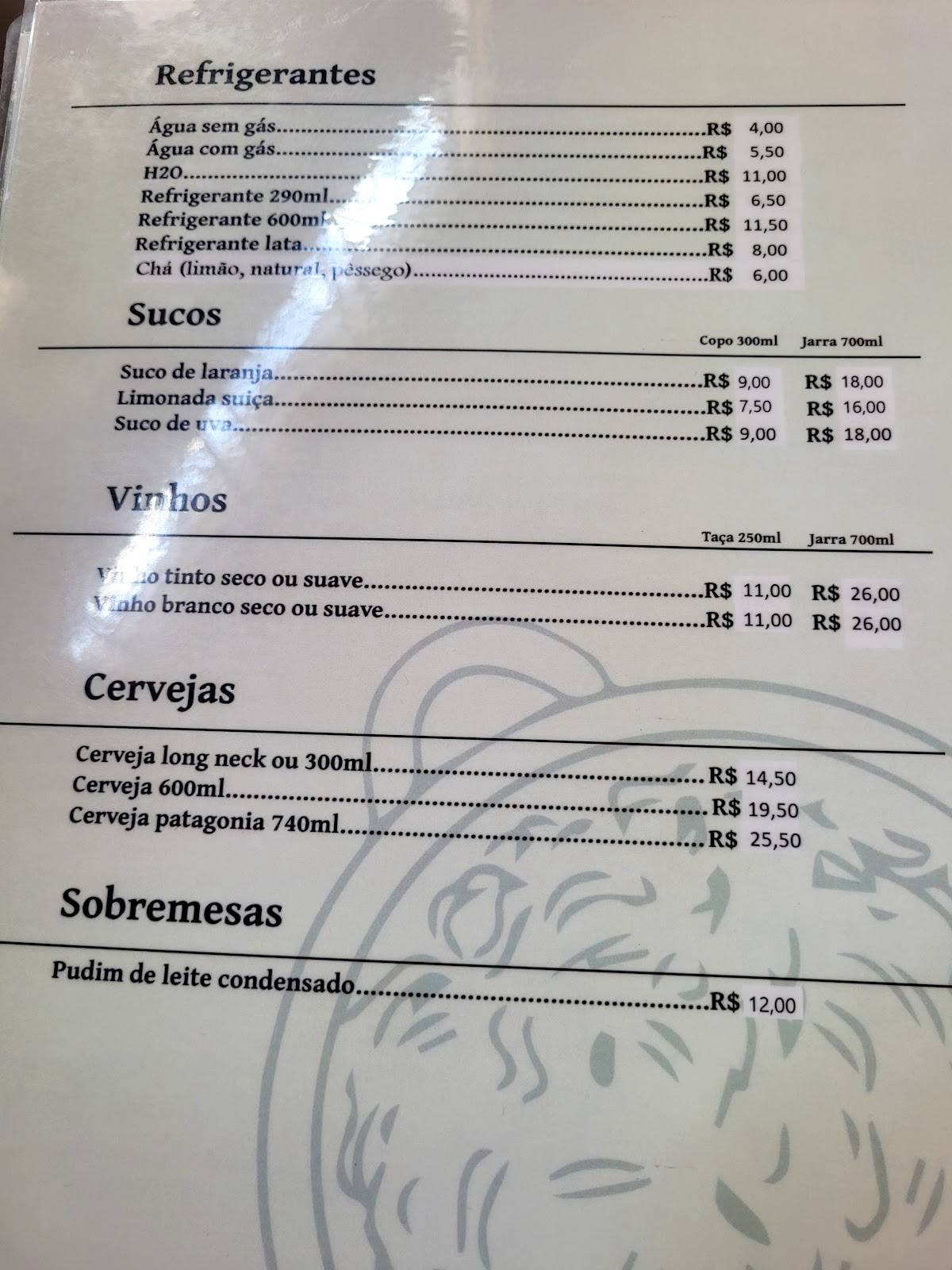 Restaurante Nonna Giovanna cardápio