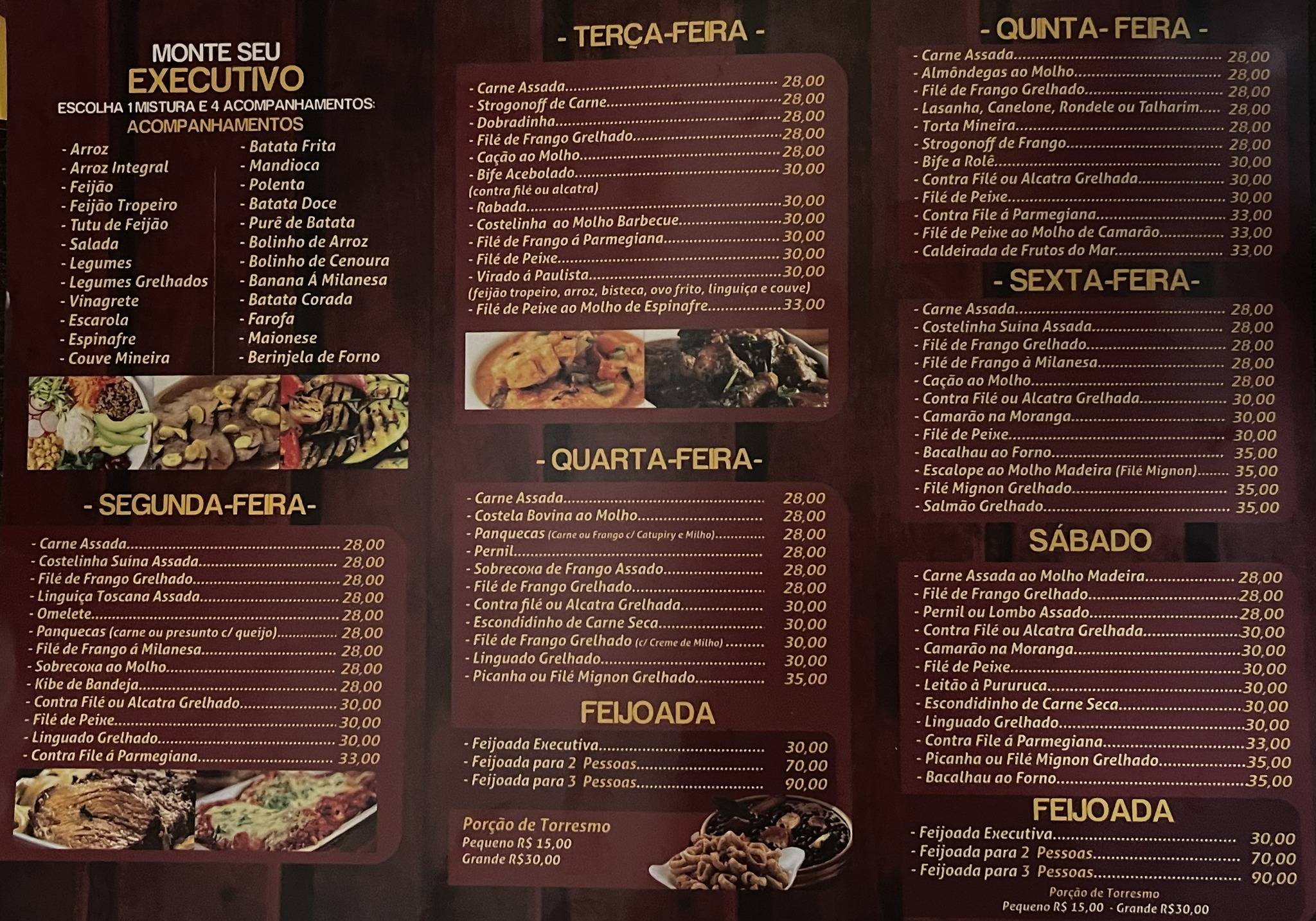 Restaurante Nova Mineira cardápio