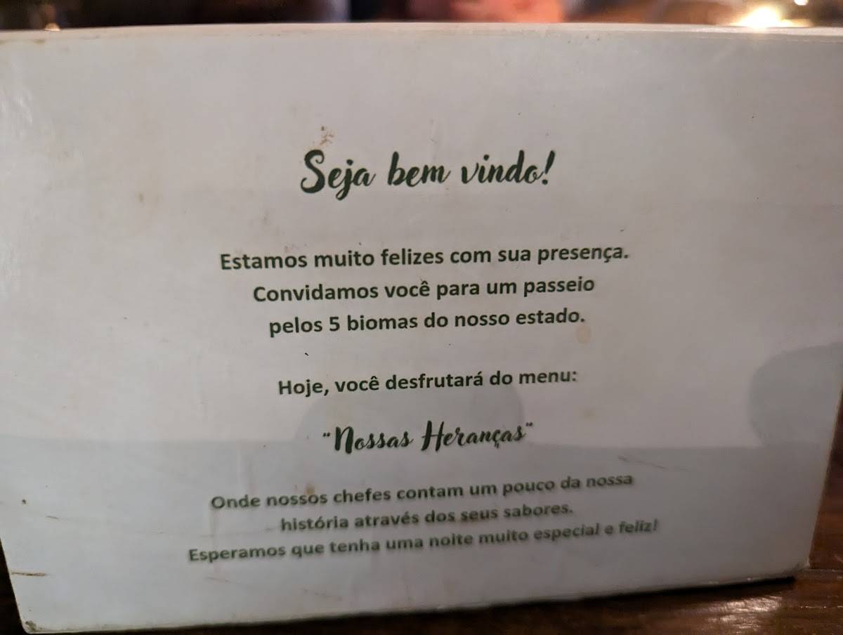 Restaurante Origem cardápio