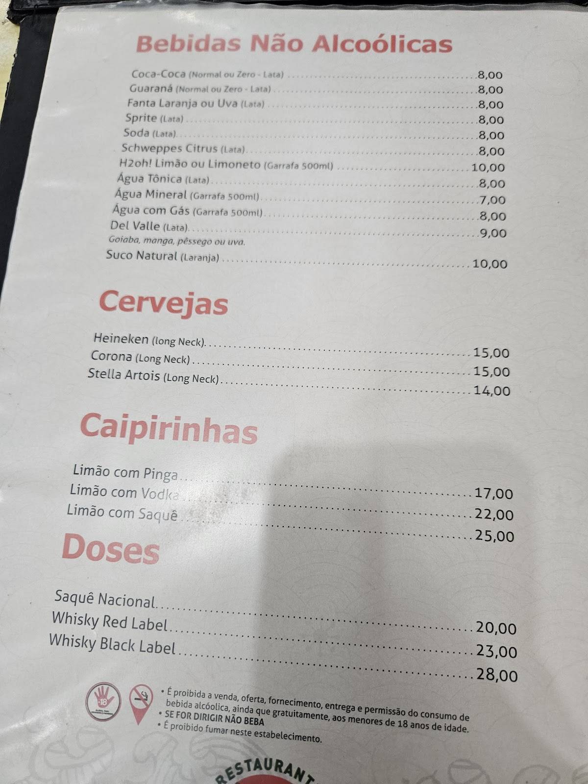 Restaurante Porque Sim cardápio