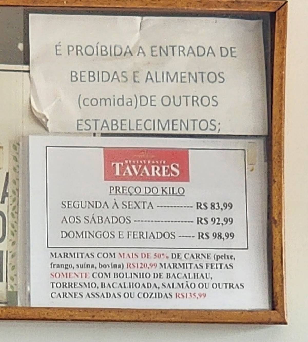 Restaurante Tavares - Ceilândia cardápio
