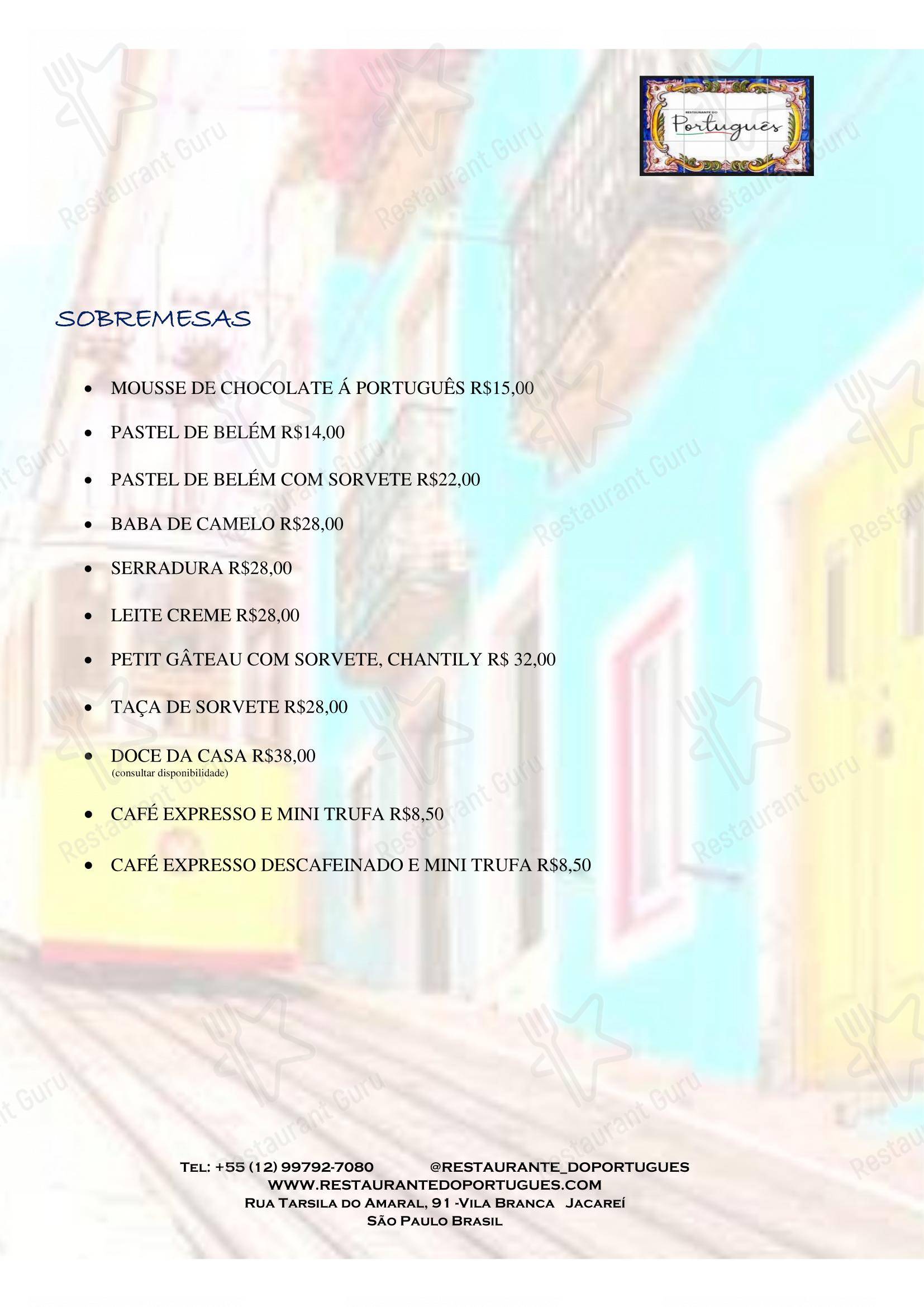 Restaurante Do Português em Jacareí - Menu