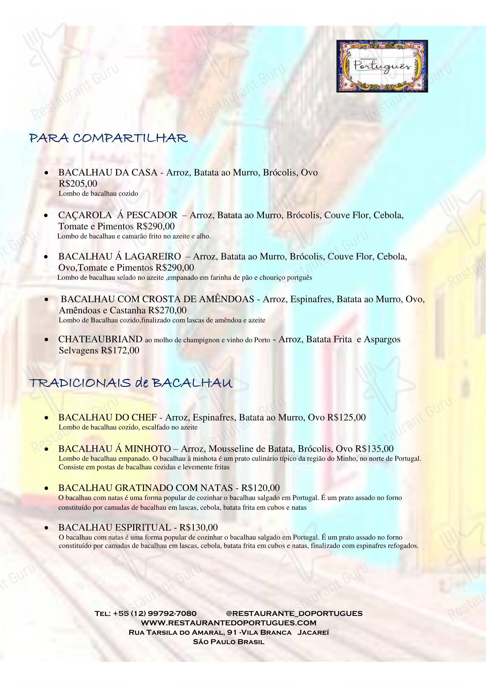 Restaurante Do Português - Menu