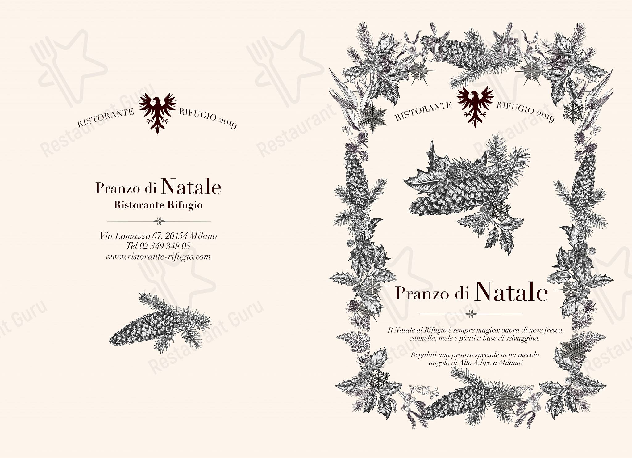 Menu bar per Ristorante Rifugio, Milano in Milano