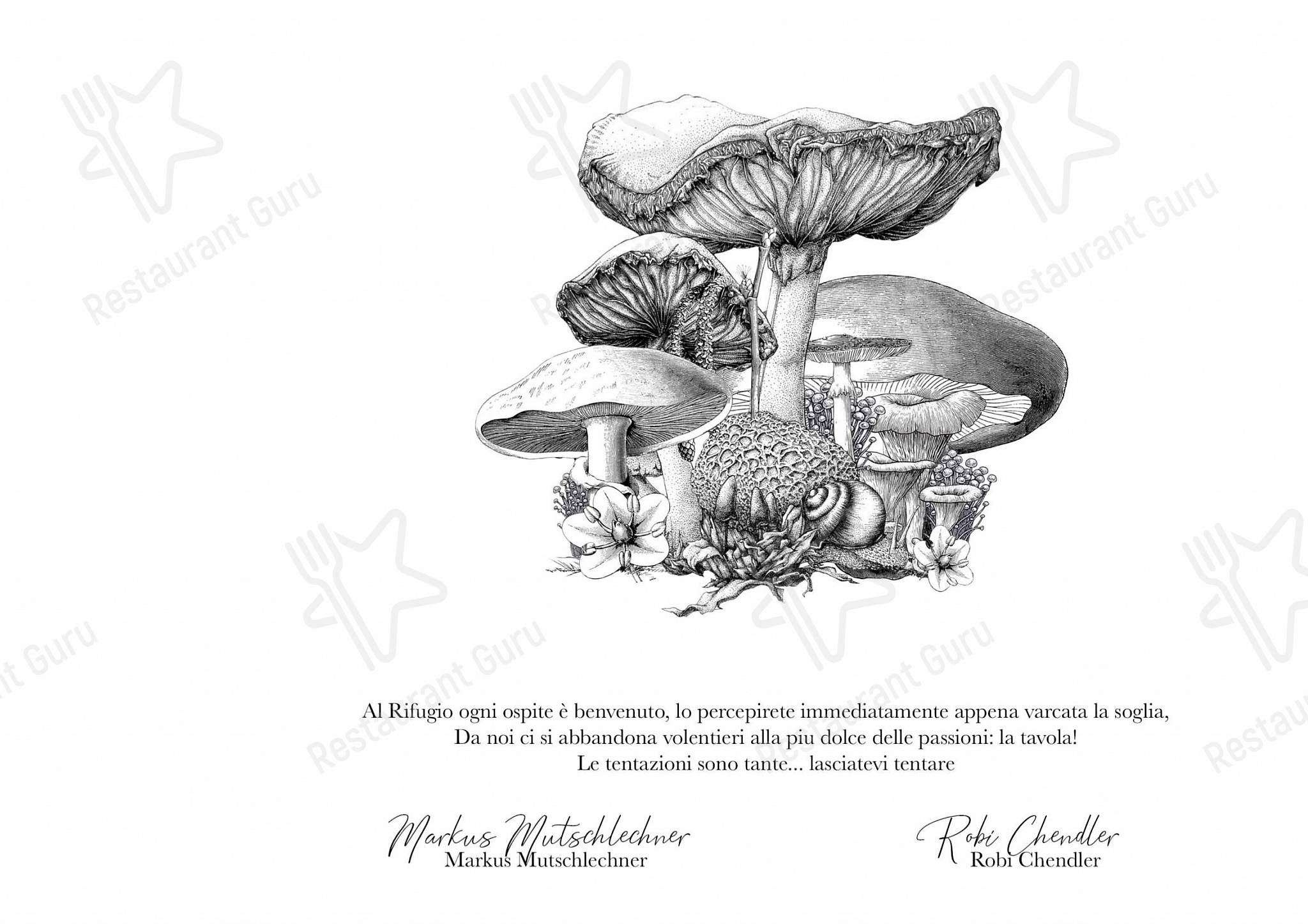 Menu bar per Ristorante Rifugio, Milano in Milano