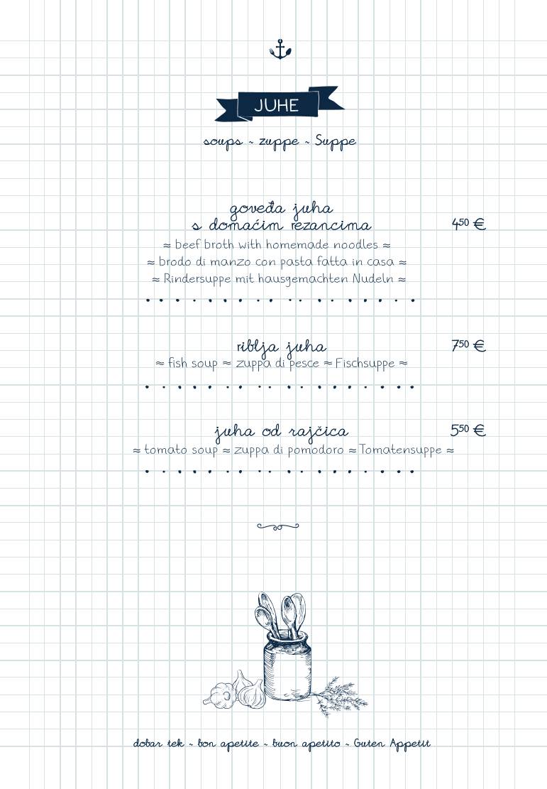 Menu di Bistro Mornar 