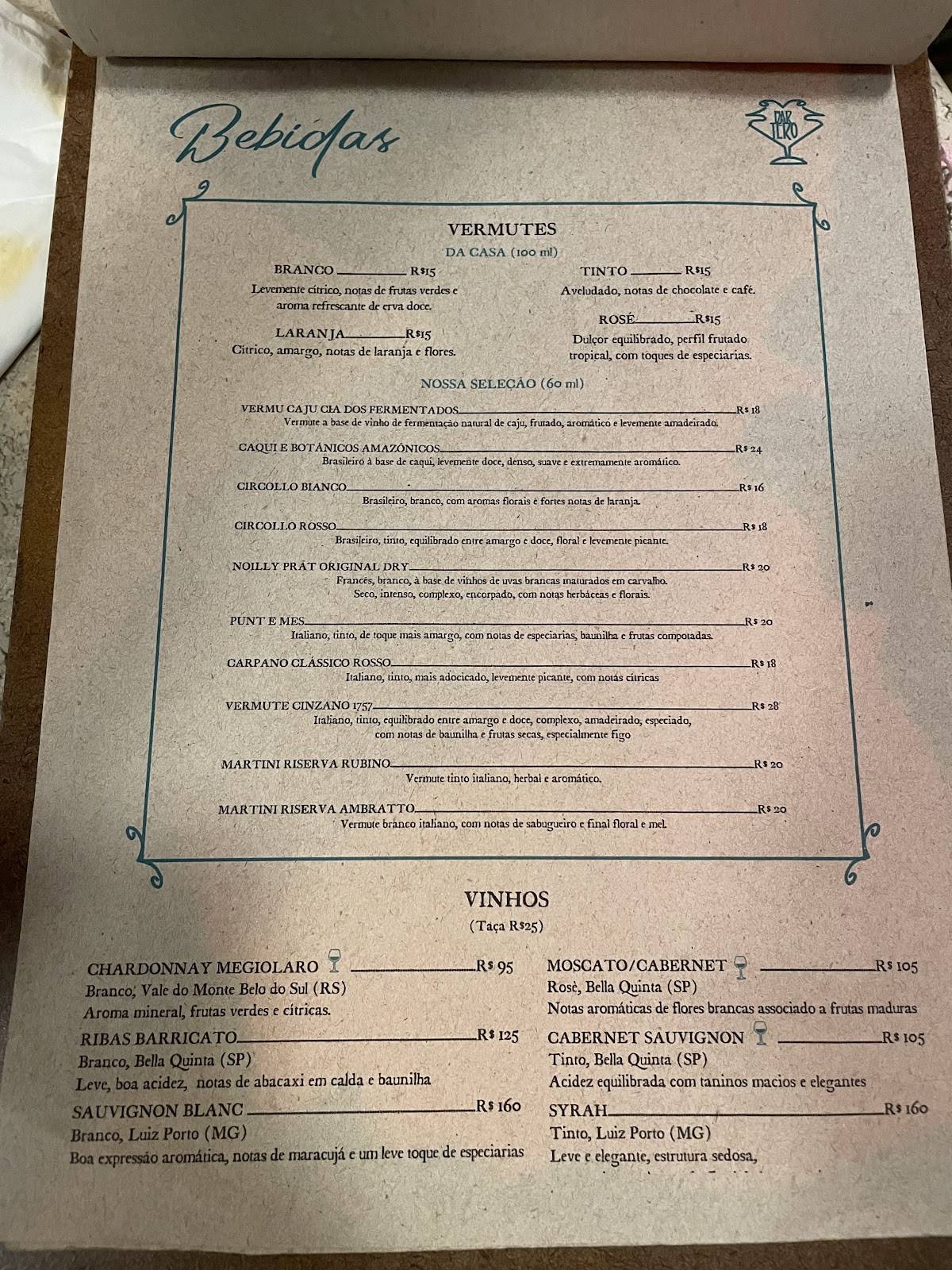 Bar Tero - Vermuteria e Restaurante cardápio