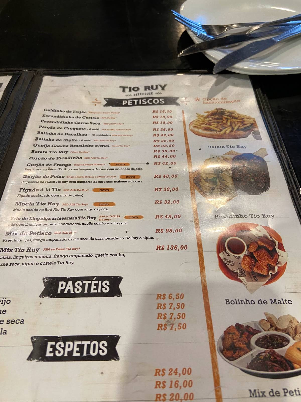 Tio Ruy cardápio