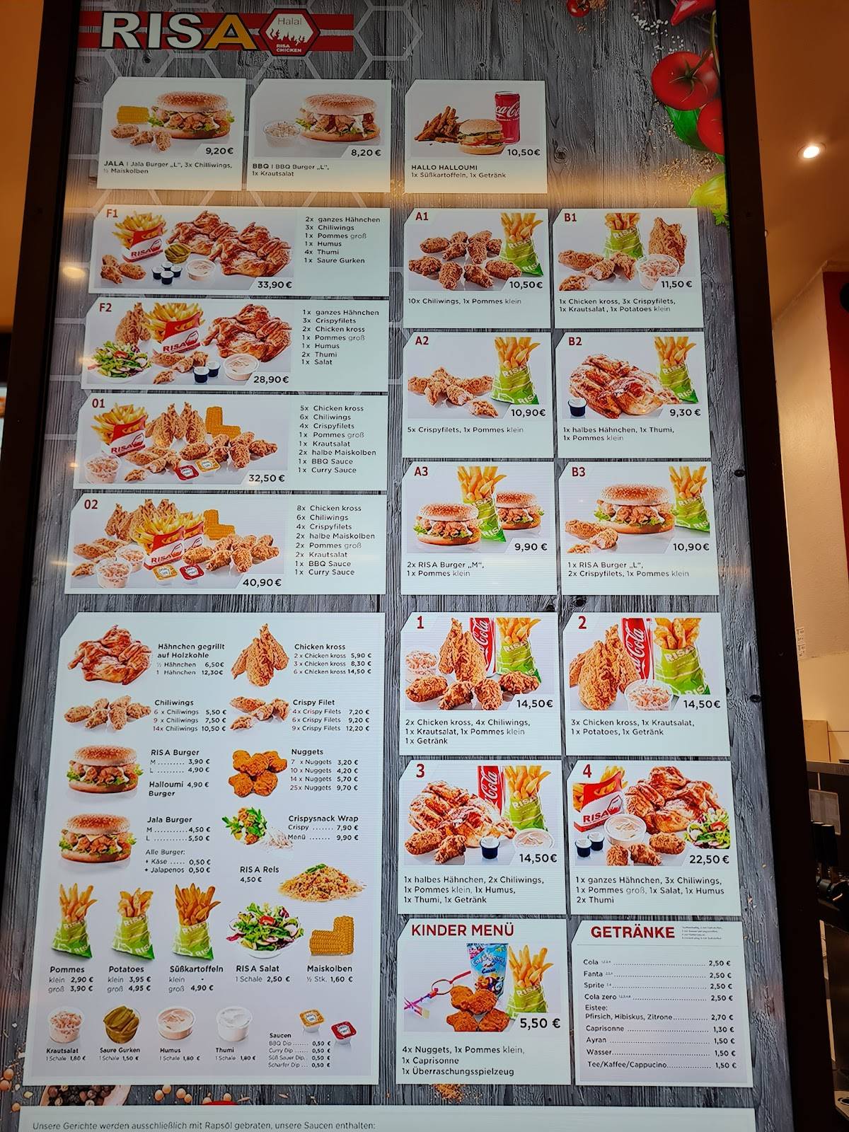 Menu de Risa Chicken