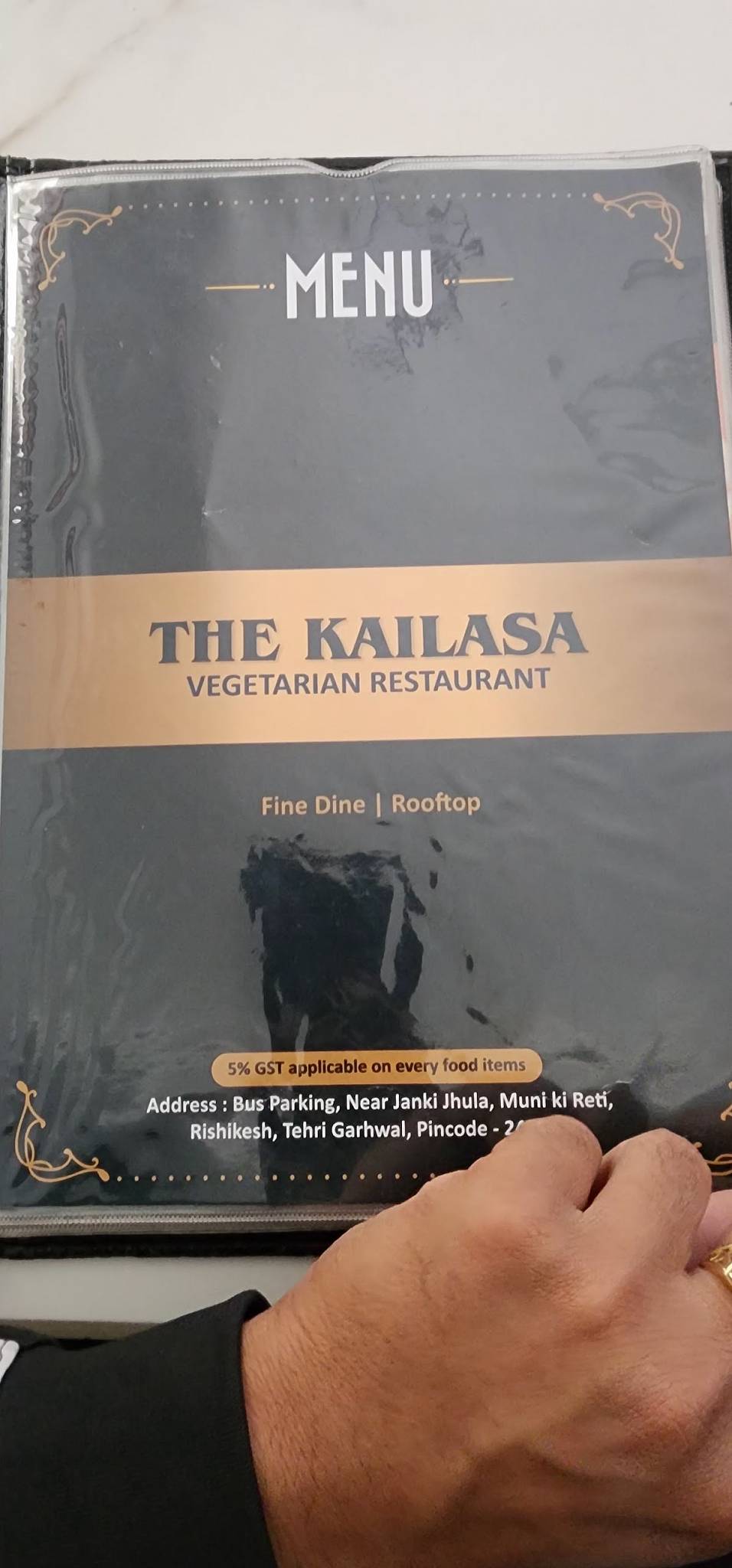 The Kailasa Restaurant menu