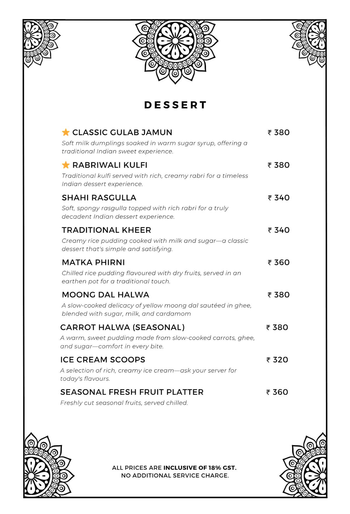 The Sitting Elephant - A Rooftop Restaurant Overlooking River Ganga menu