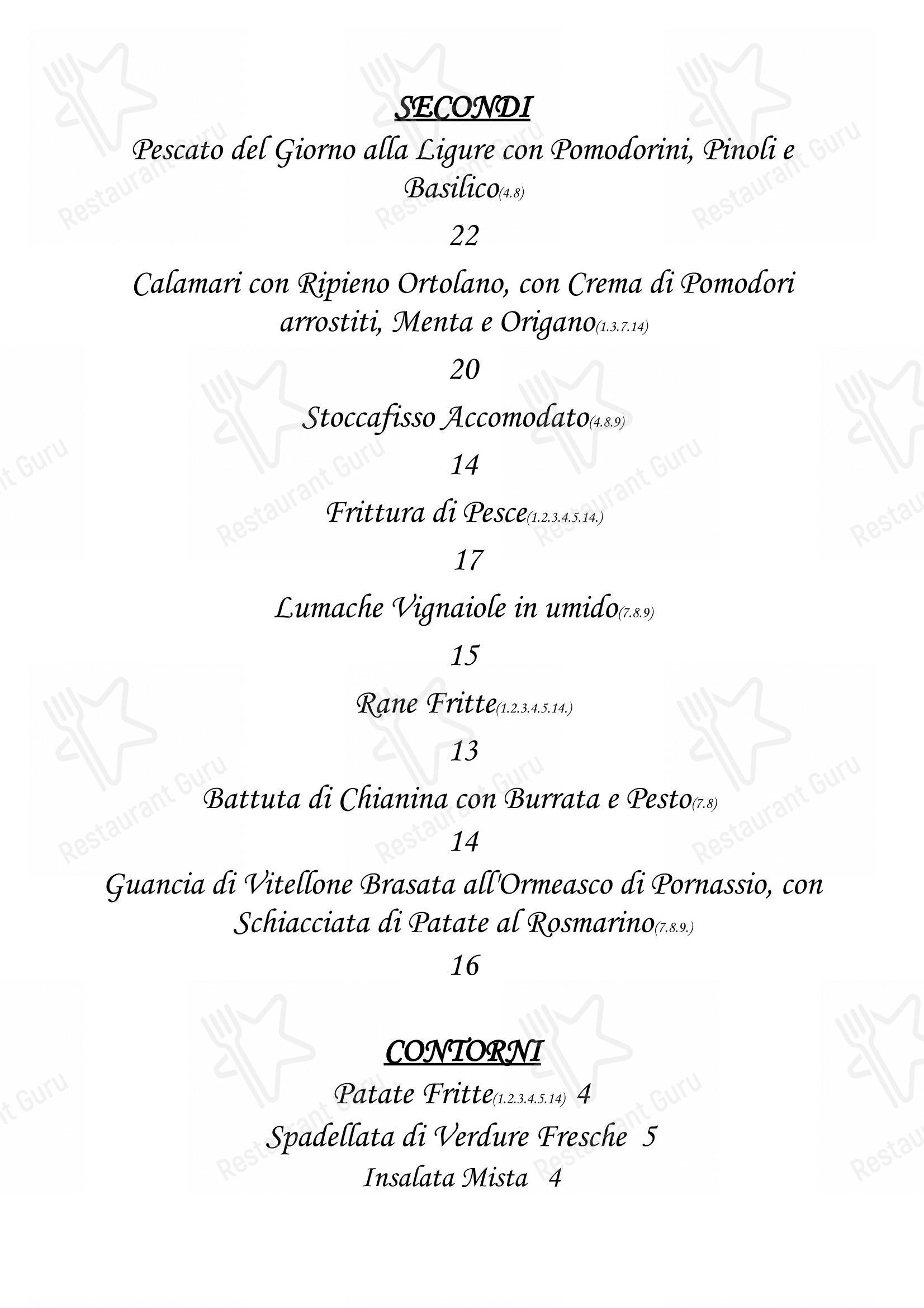 Menu bar per 27sapori cucina & vino in Genova