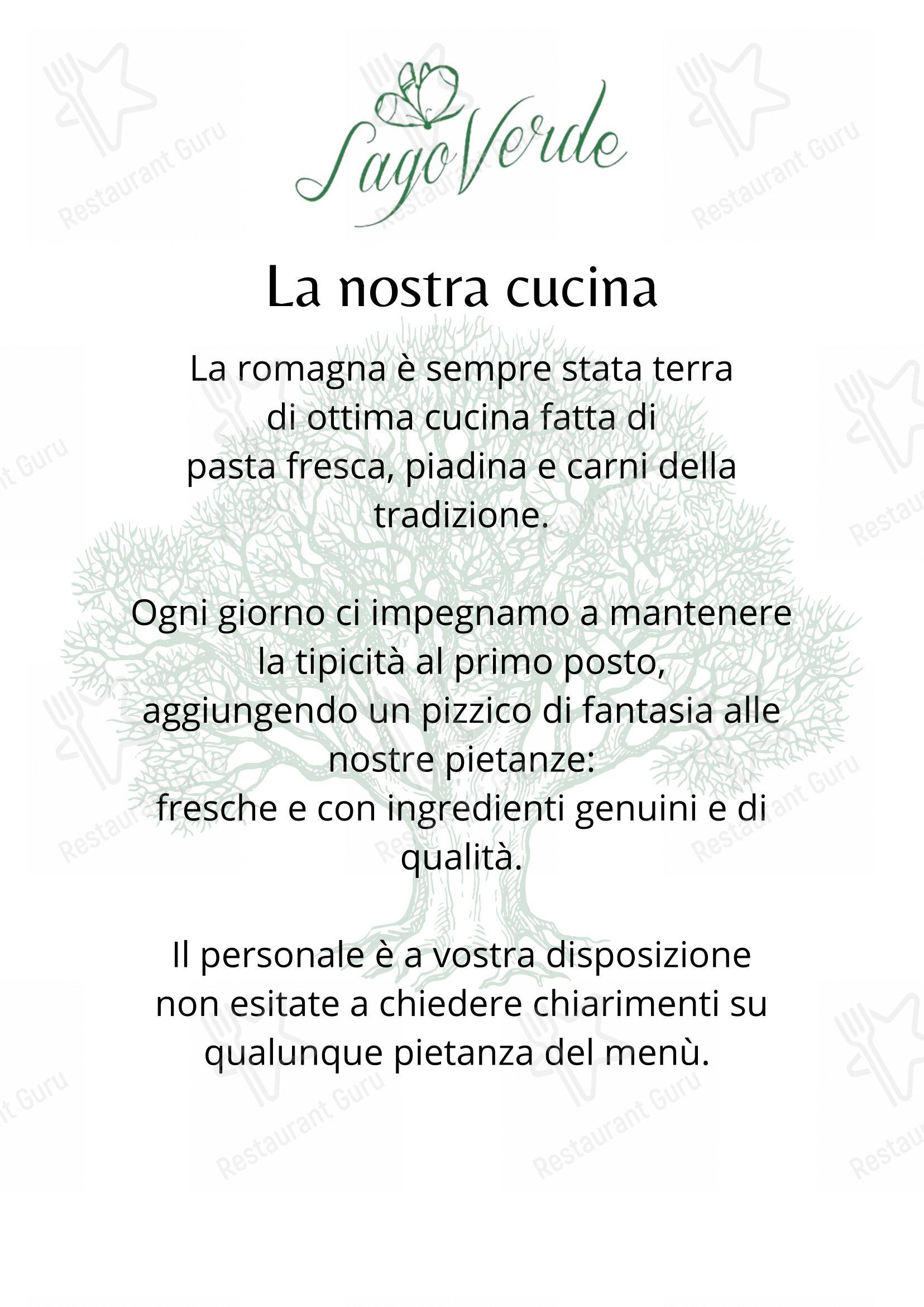 Menu di lago verde - Menu bar
