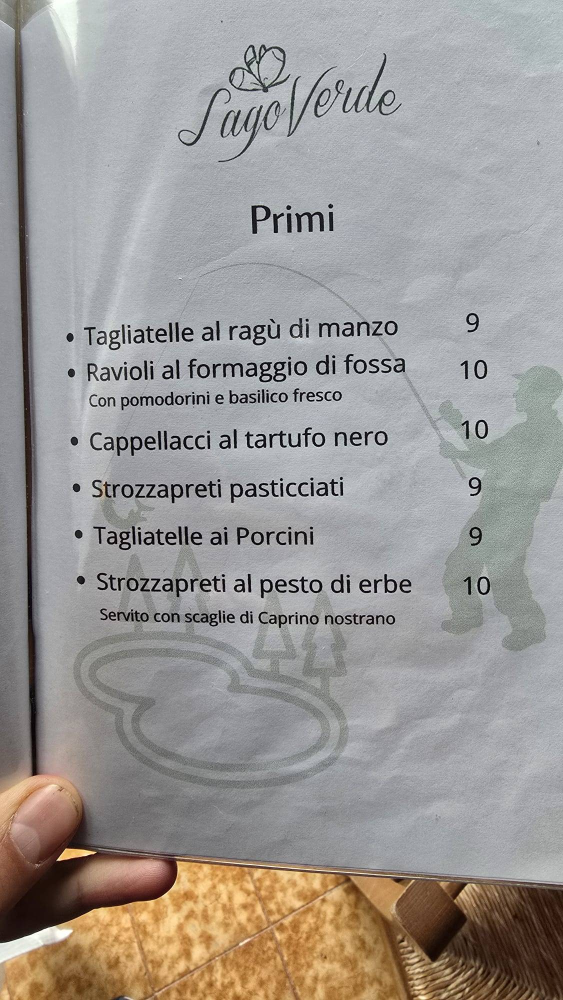 Menu di lago verde 