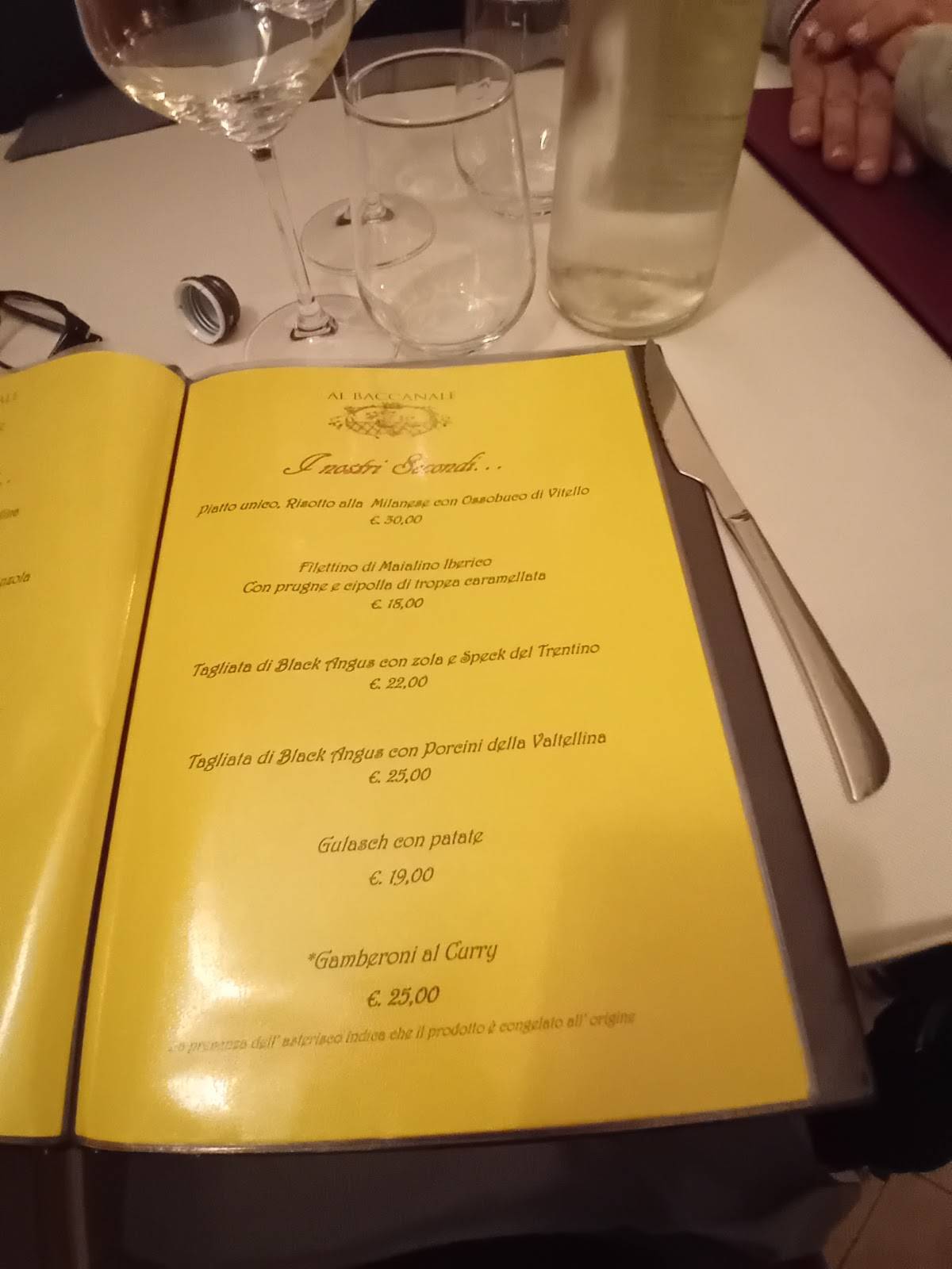 Menu di Ristorante Baccanale 