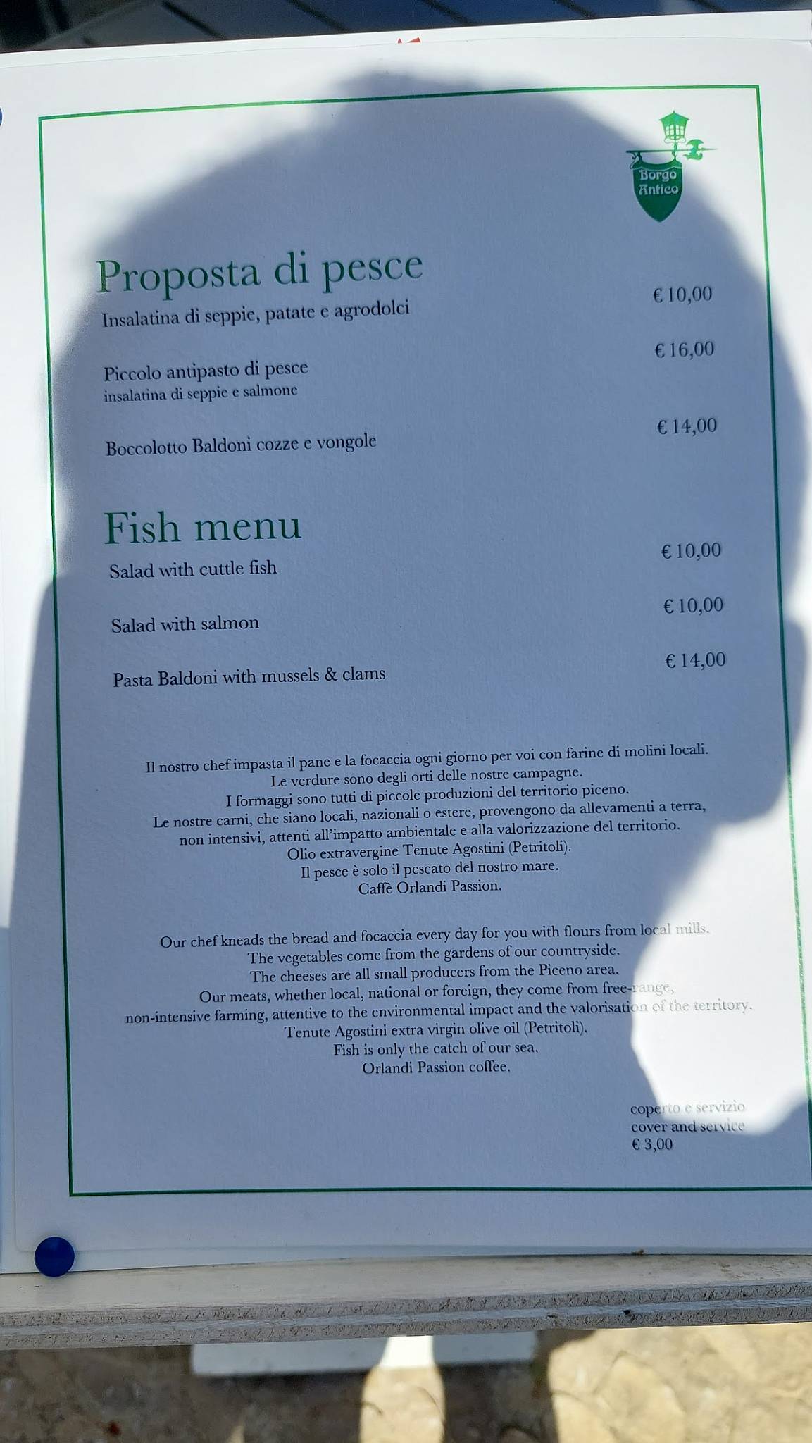 Menu di Ristorante Borgo Antico 