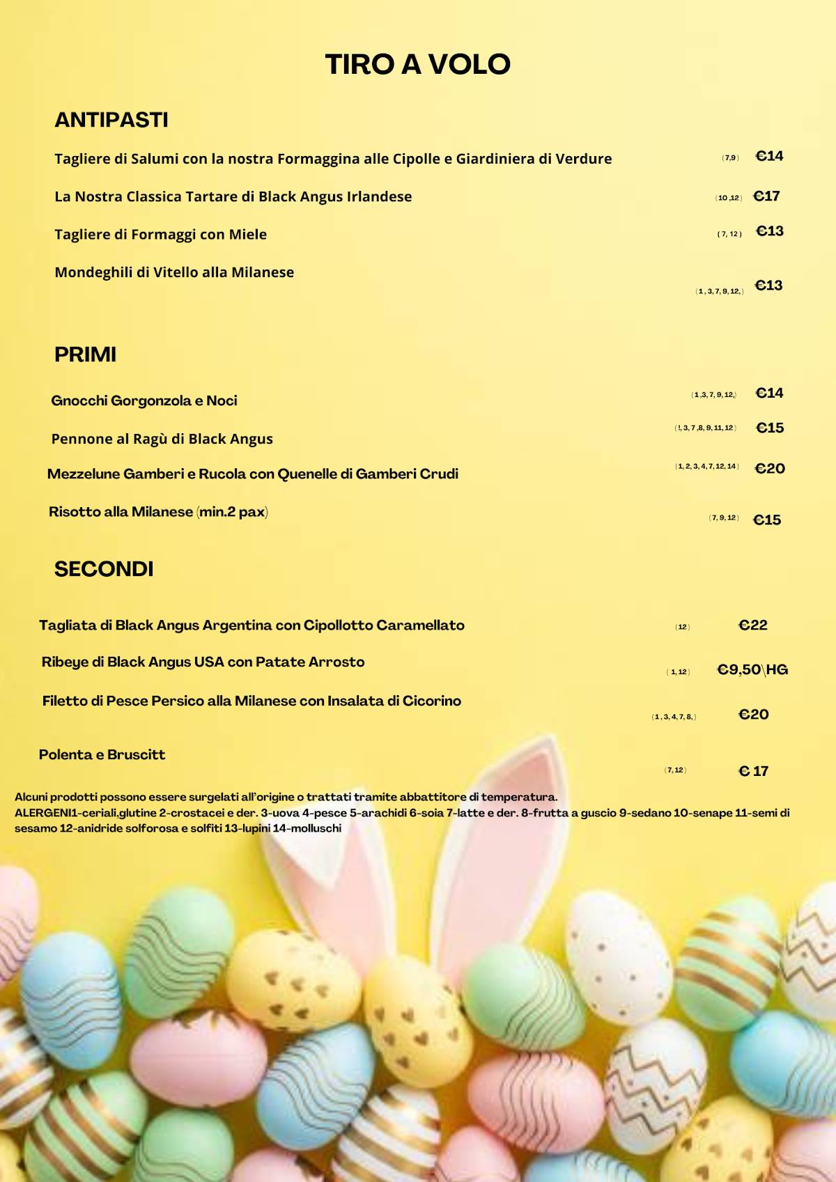 Menu di Ristorante Cafè Tiro a Volo 