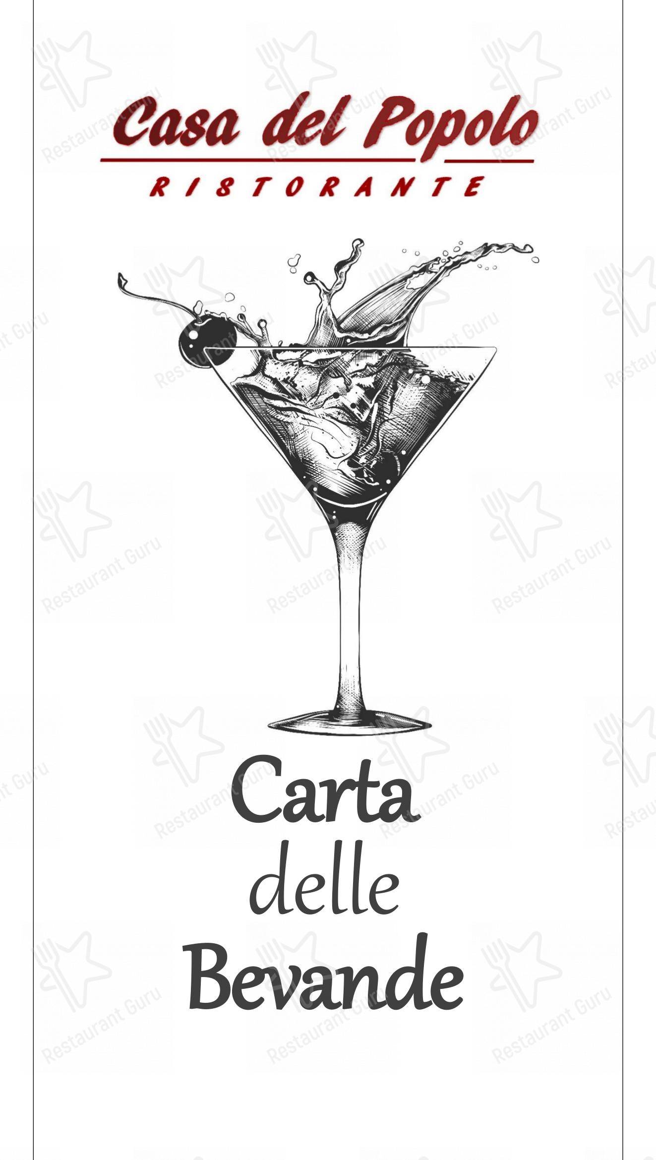 Menu di Ristorante Casa del Popolo - Основное меню