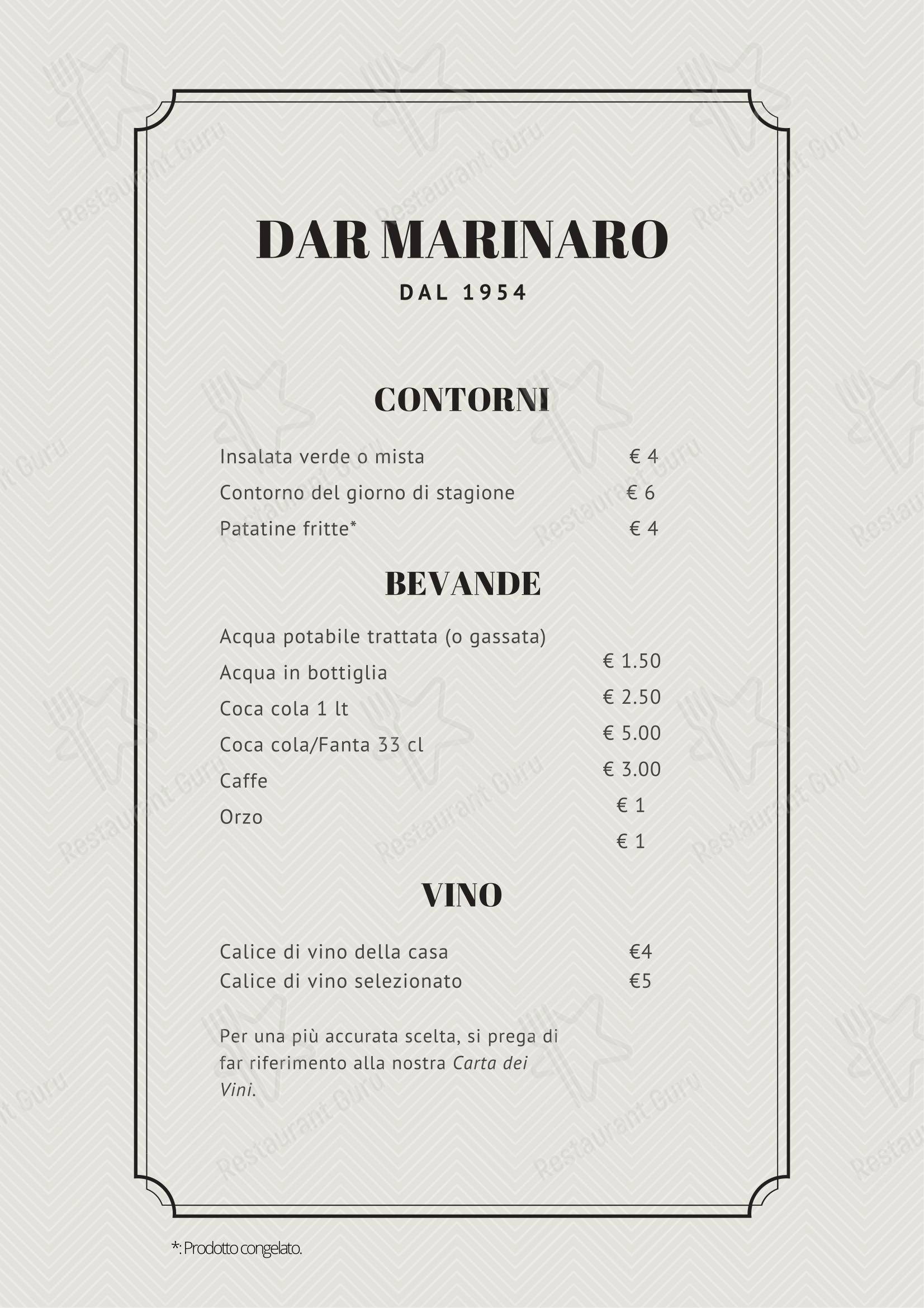 Menu di Ristorante Dar Marinaro - Menu