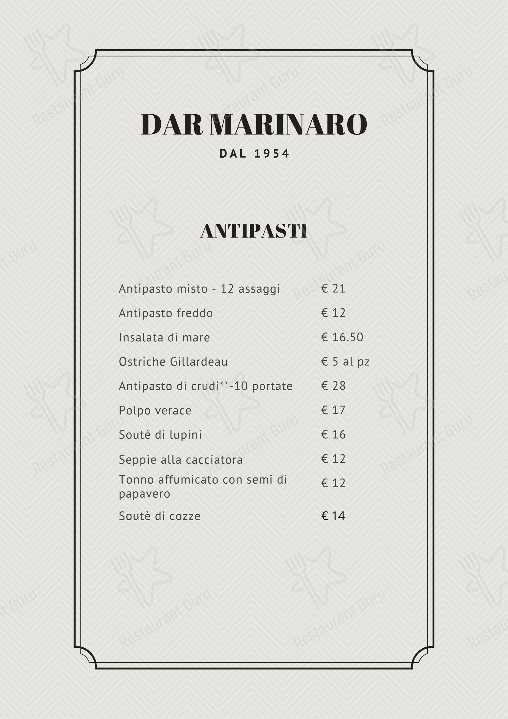 Menu per Ristorante Dar Marinaro pub & bar