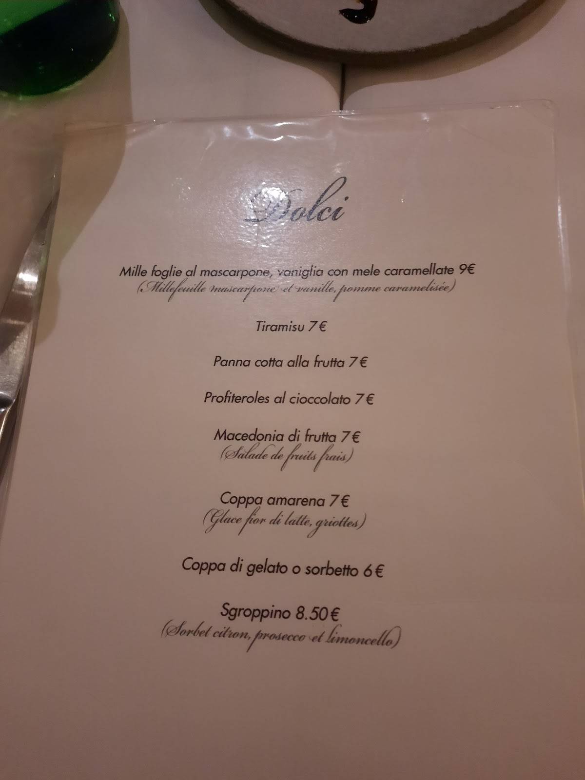 Menu de Ristorante Del Pozzo