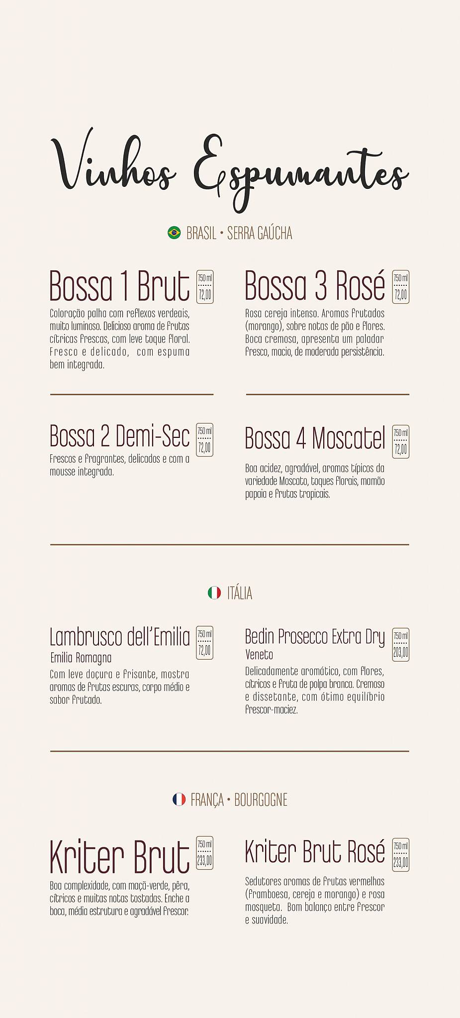 Restaurante Funiculì Funiculà em Blumenau cardápio
